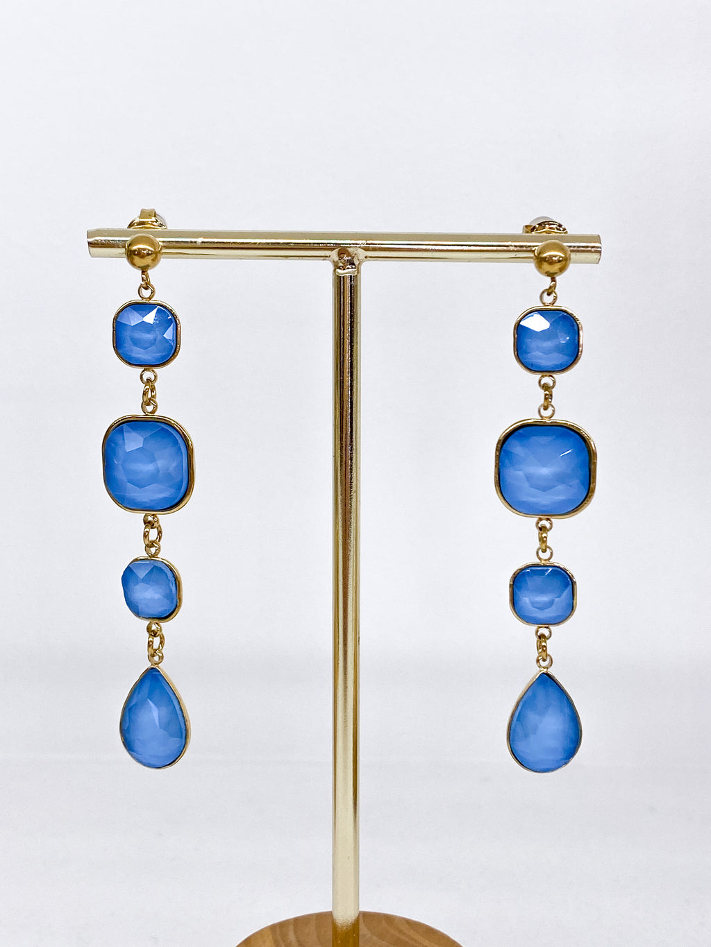 Boucles d’oreilles longues en pâte de verre