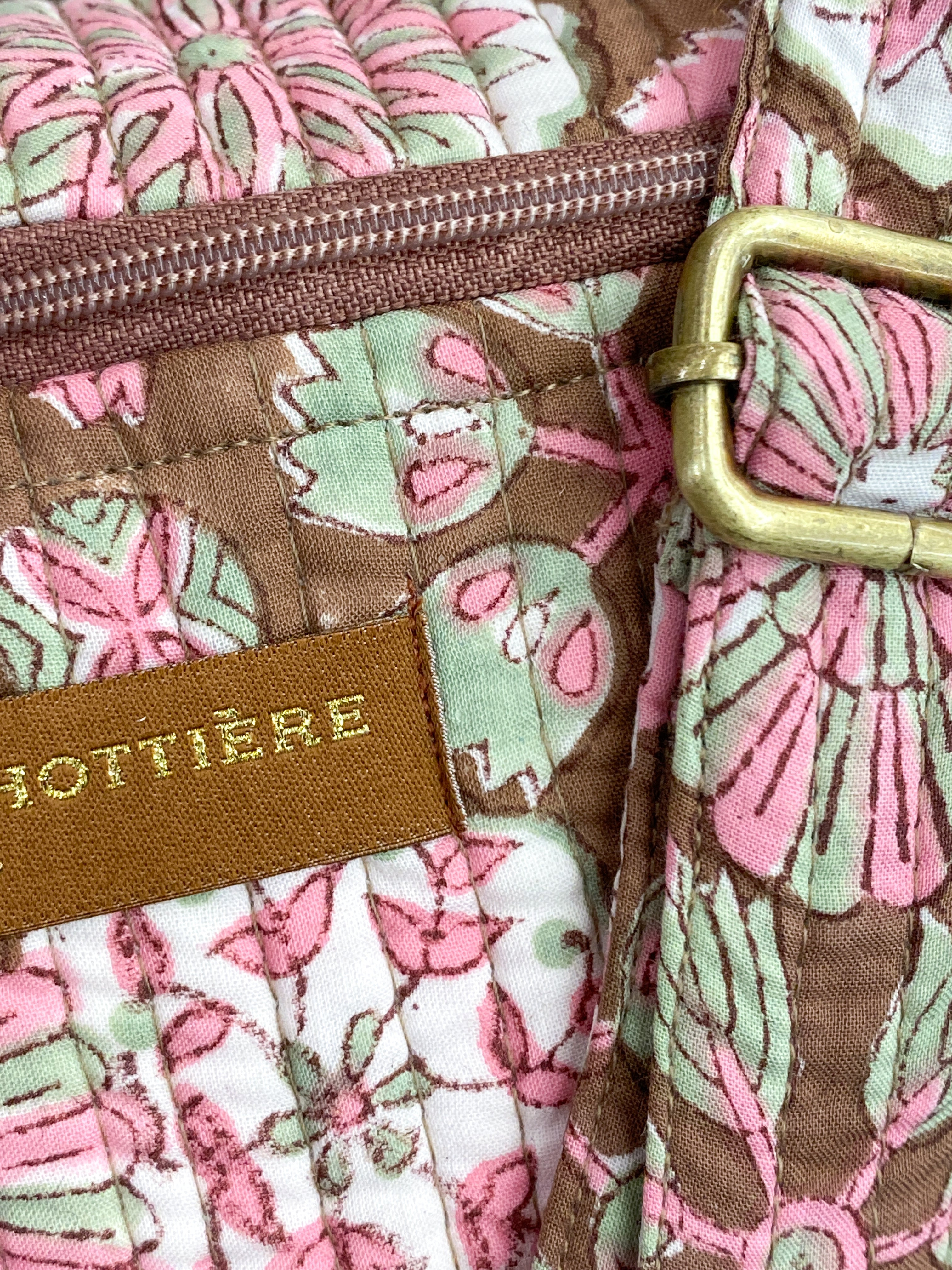 Sac banane fleuri en coton côtelé La Petite Cachottière