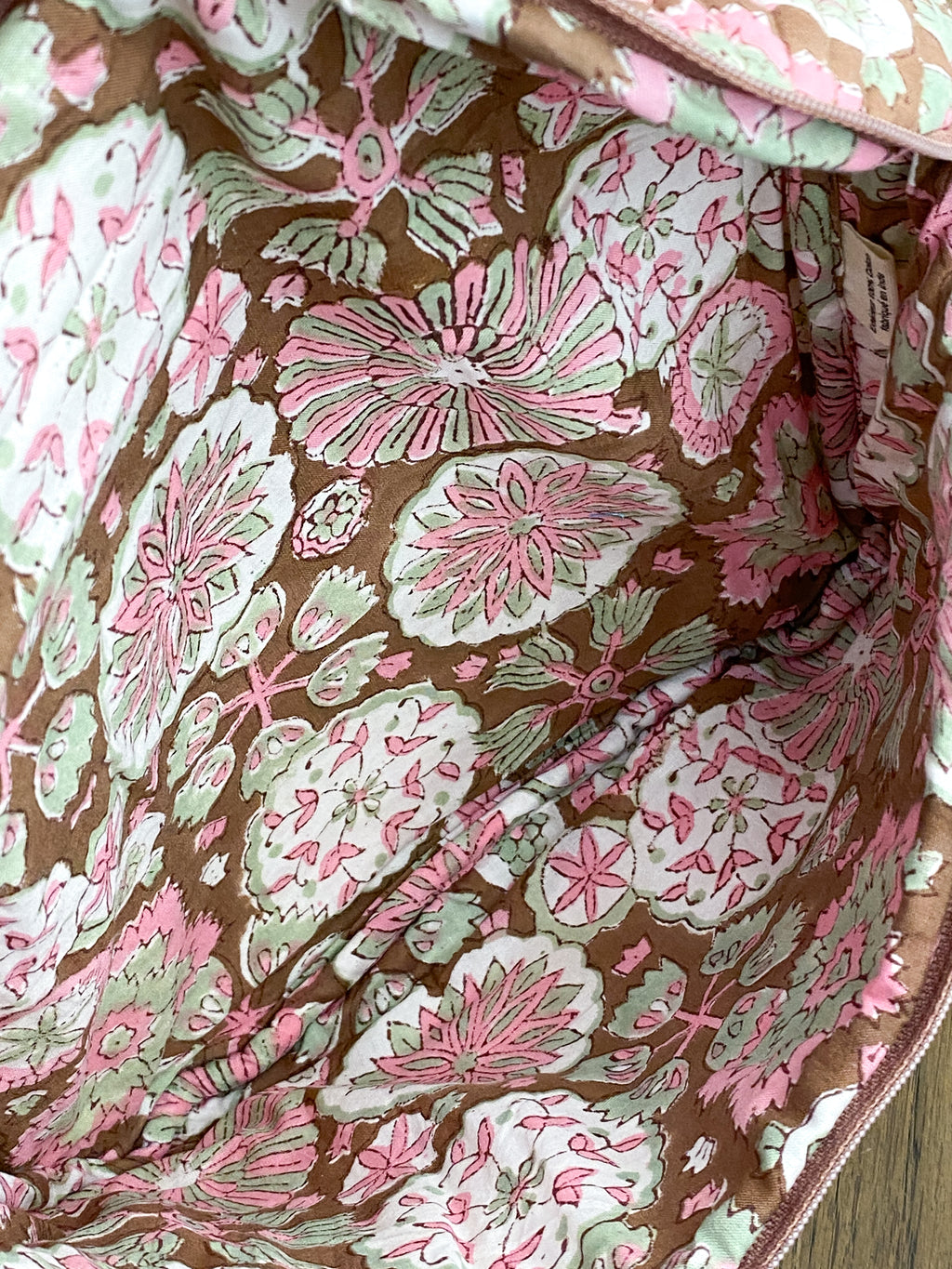Sac banane fleuri en coton côtelé La Petite Cachottière