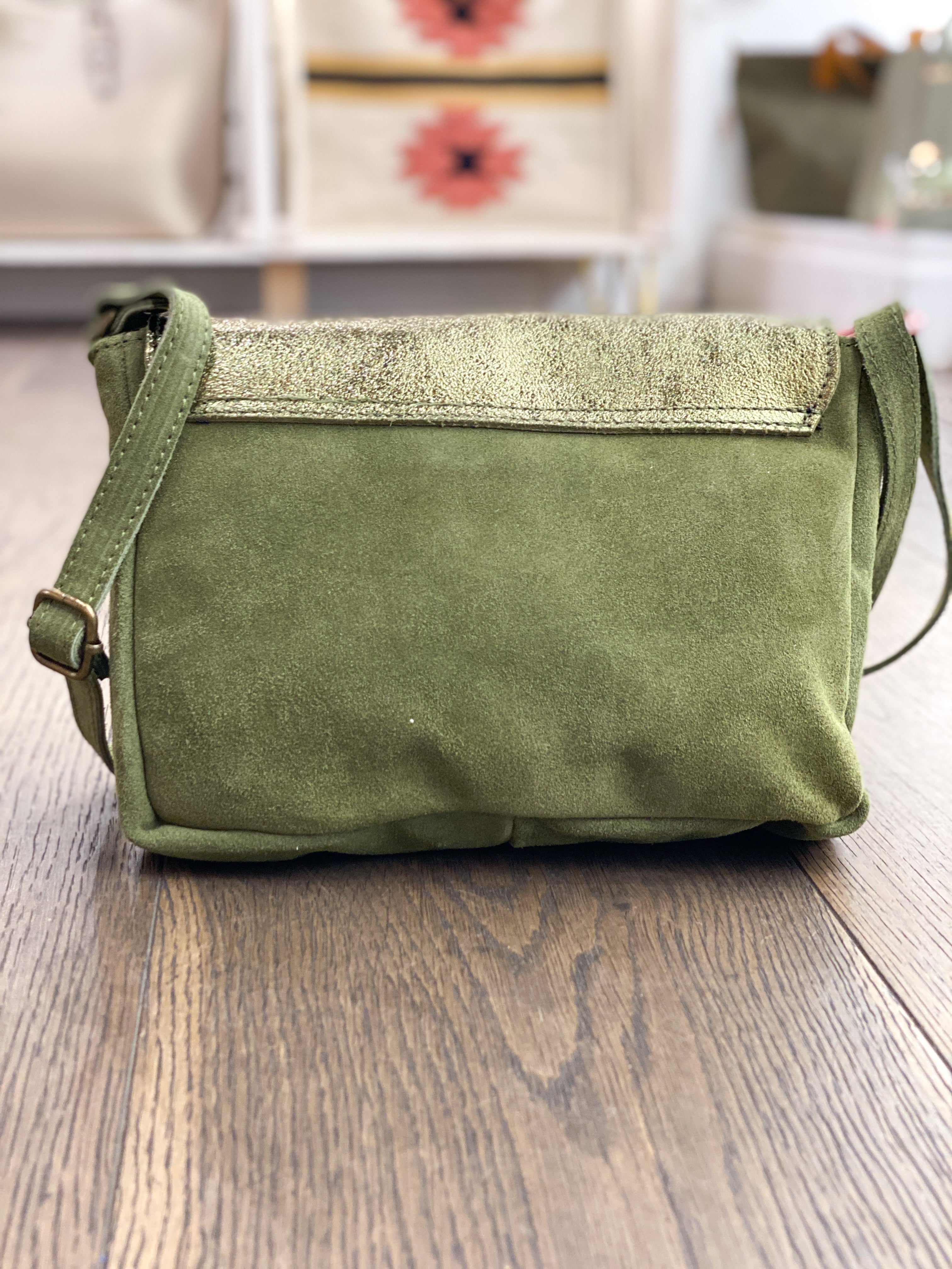 Sac bandoulière en cuir avec pochette léopard