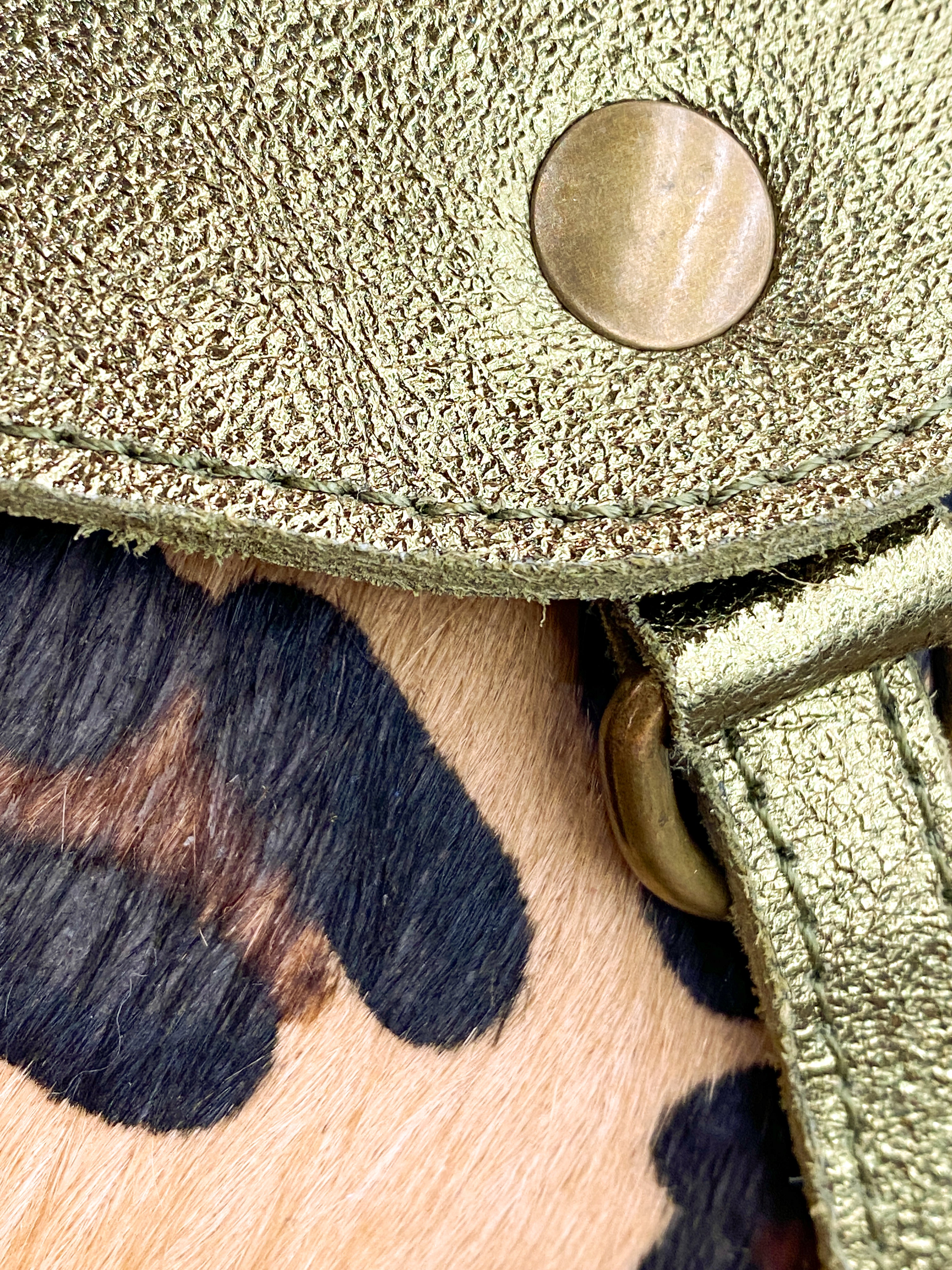 Sac bandoulière en cuir avec pochette léopard