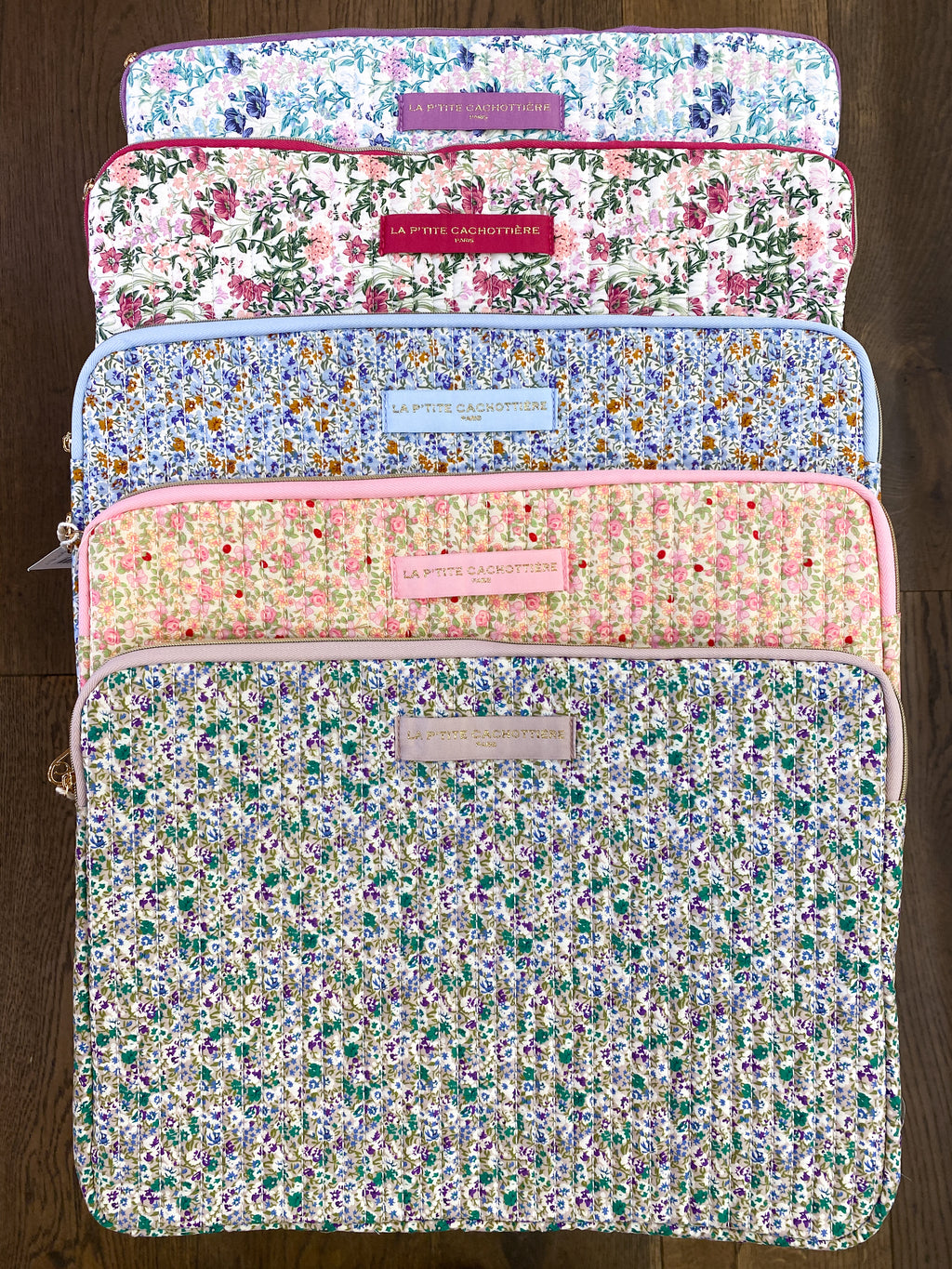Pochette ordinateur fleurie La P’tite Cachottière