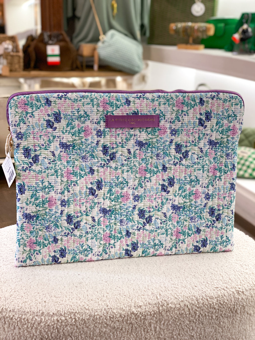Pochette ordinateur fleurie La P’tite Cachottière