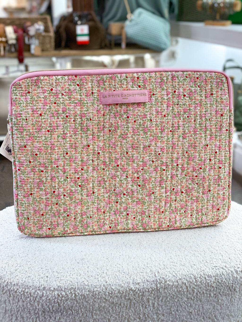 Pochette ordinateur fleurie La P’tite Cachottière