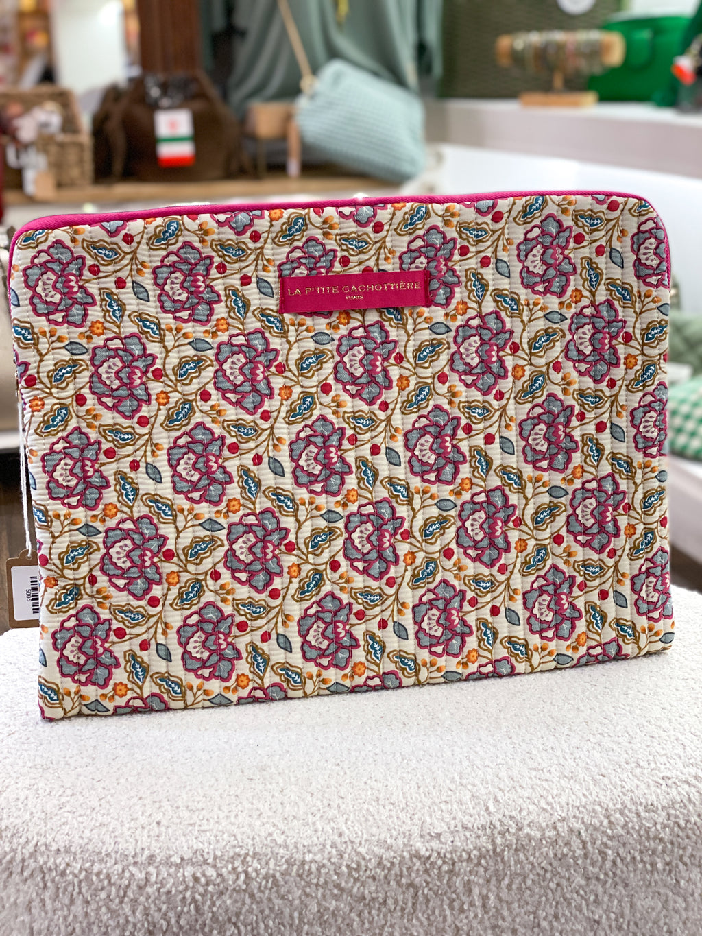 Pochette ordinateur fleurie La P’tite Cachottière