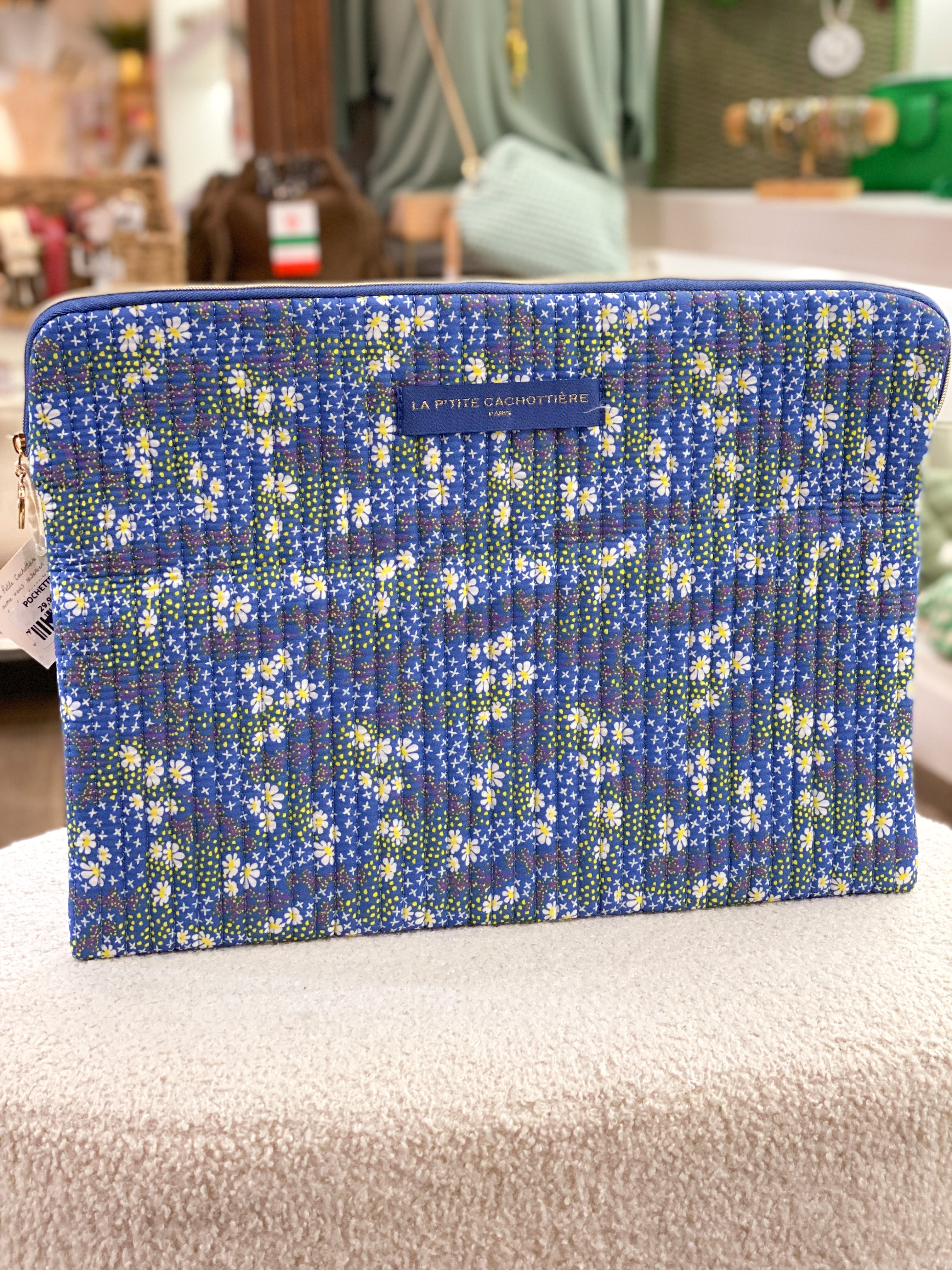 Pochette ordinateur fleurie La P’tite Cachottière