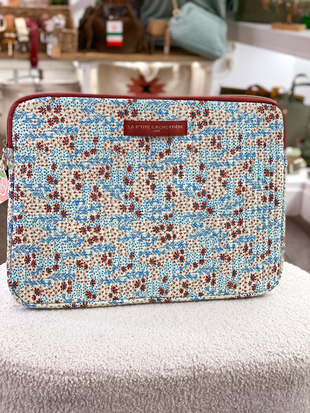 Pochette ordinateur fleurie La P’tite Cachottière