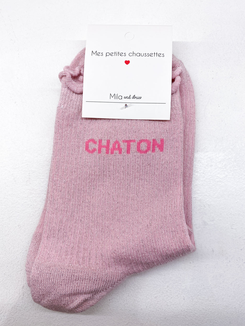 Chaussettes à messages scintillantes «Chaton»