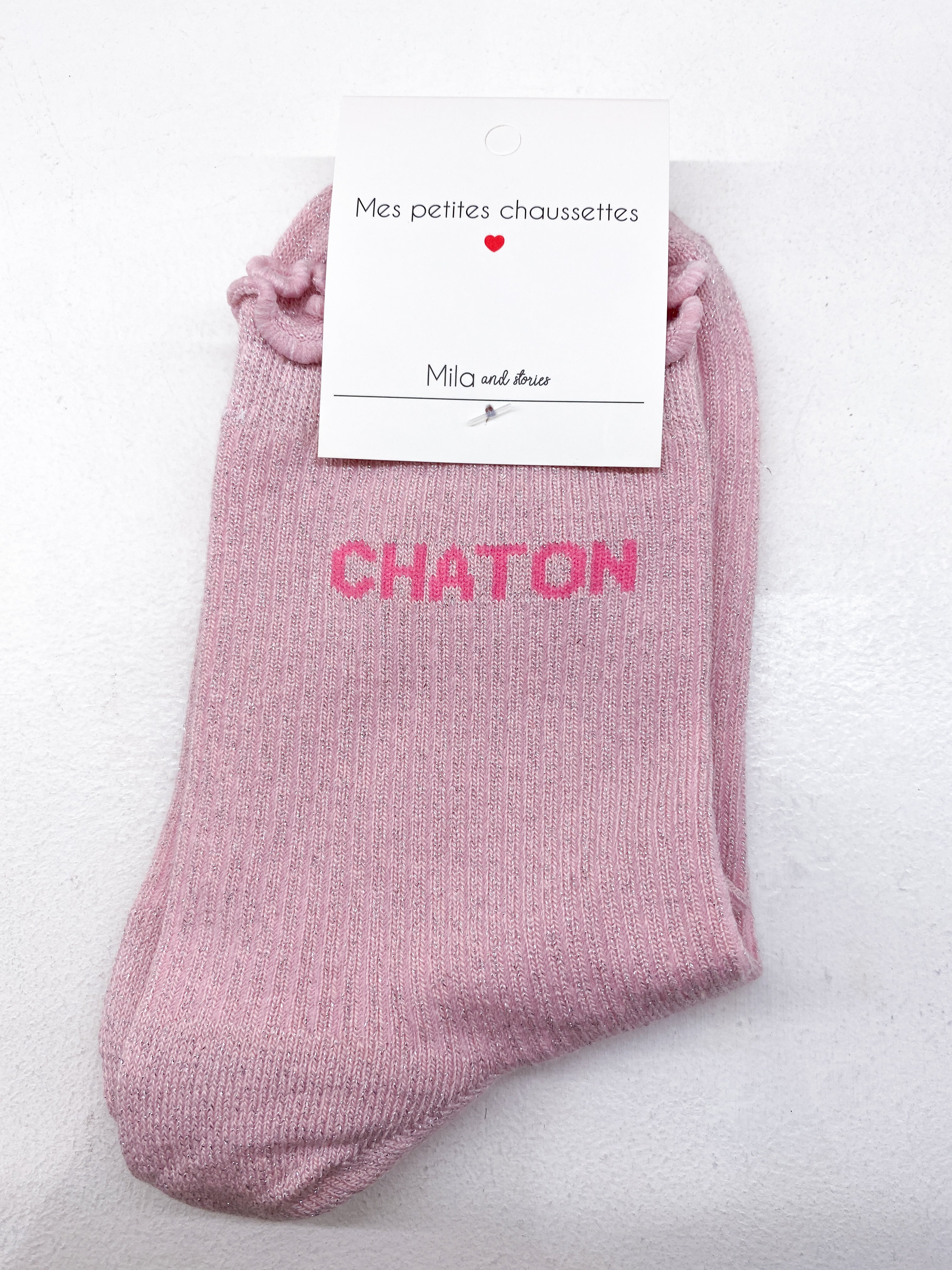 Chaussettes à messages scintillantes «Chaton»
