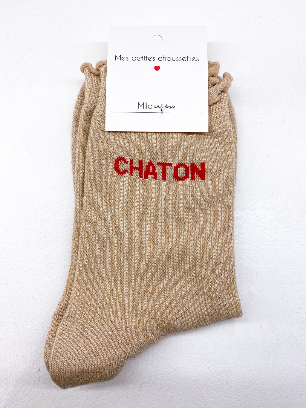 Chaussettes à messages scintillantes «Chaton»