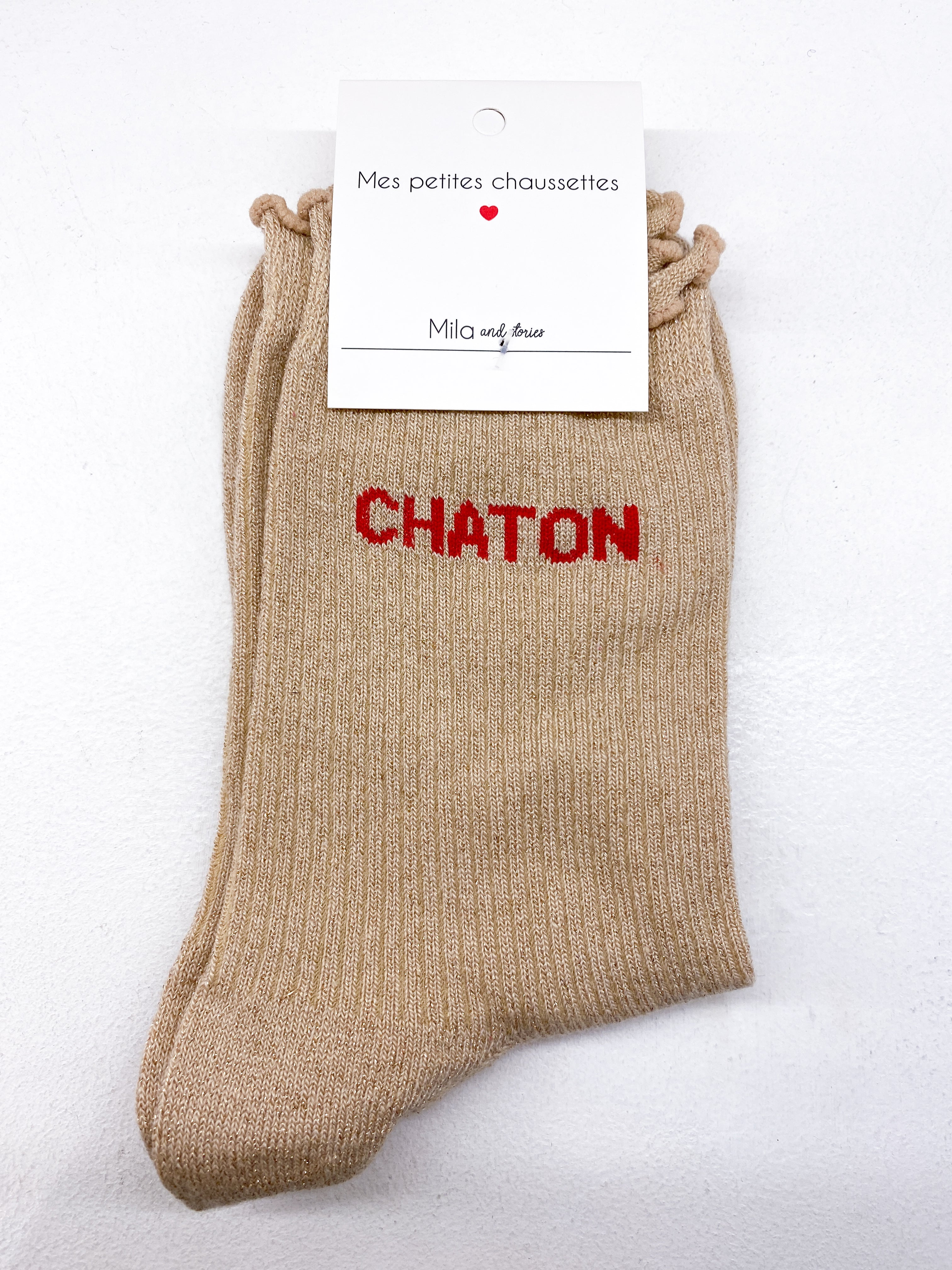 Chaussettes à messages scintillantes «Chaton»
