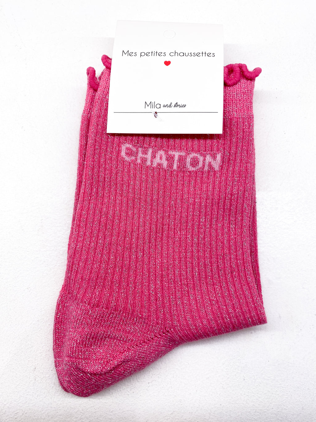 Chaussettes à messages scintillantes «Chaton»