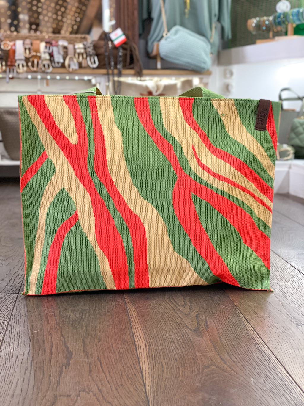 Grand sac femme estival lignes multicolores