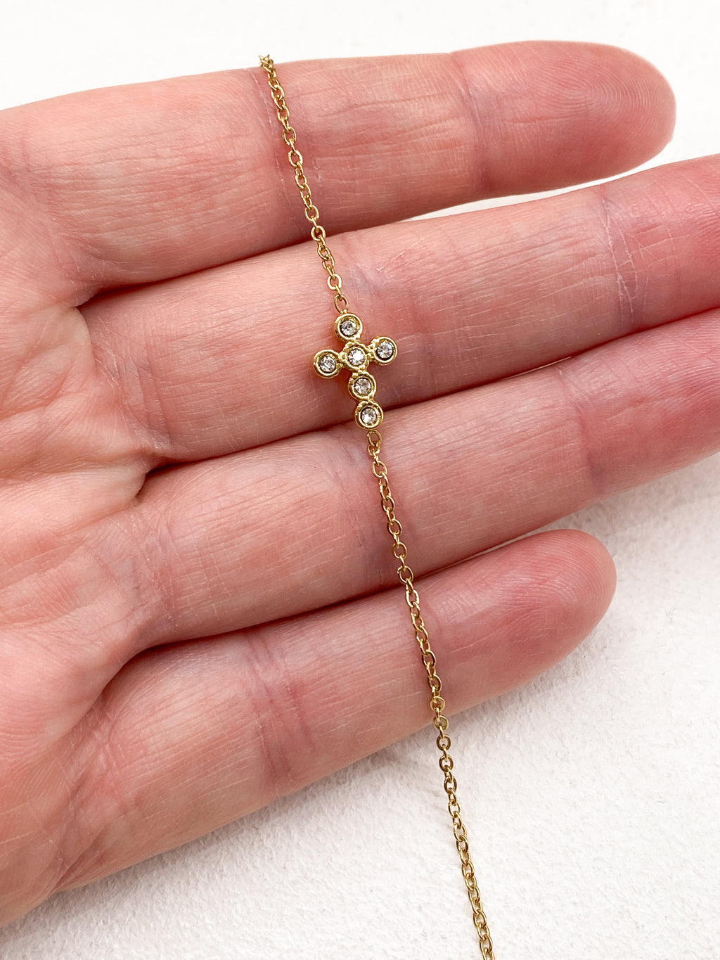Bracelet femme croix avec strass