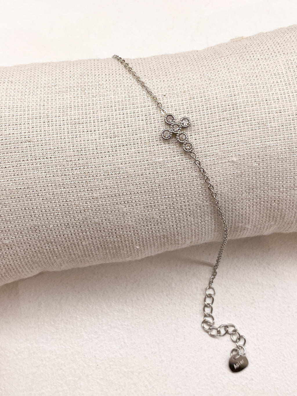Bracelet femme croix avec strass