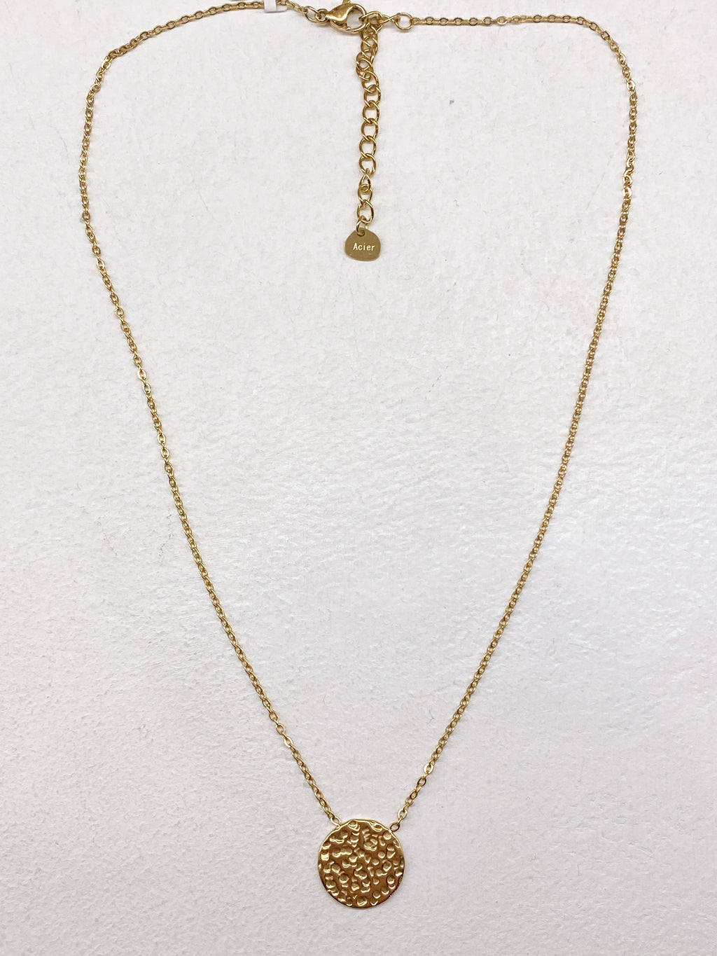 Collier rond martelé en acier inoxydable