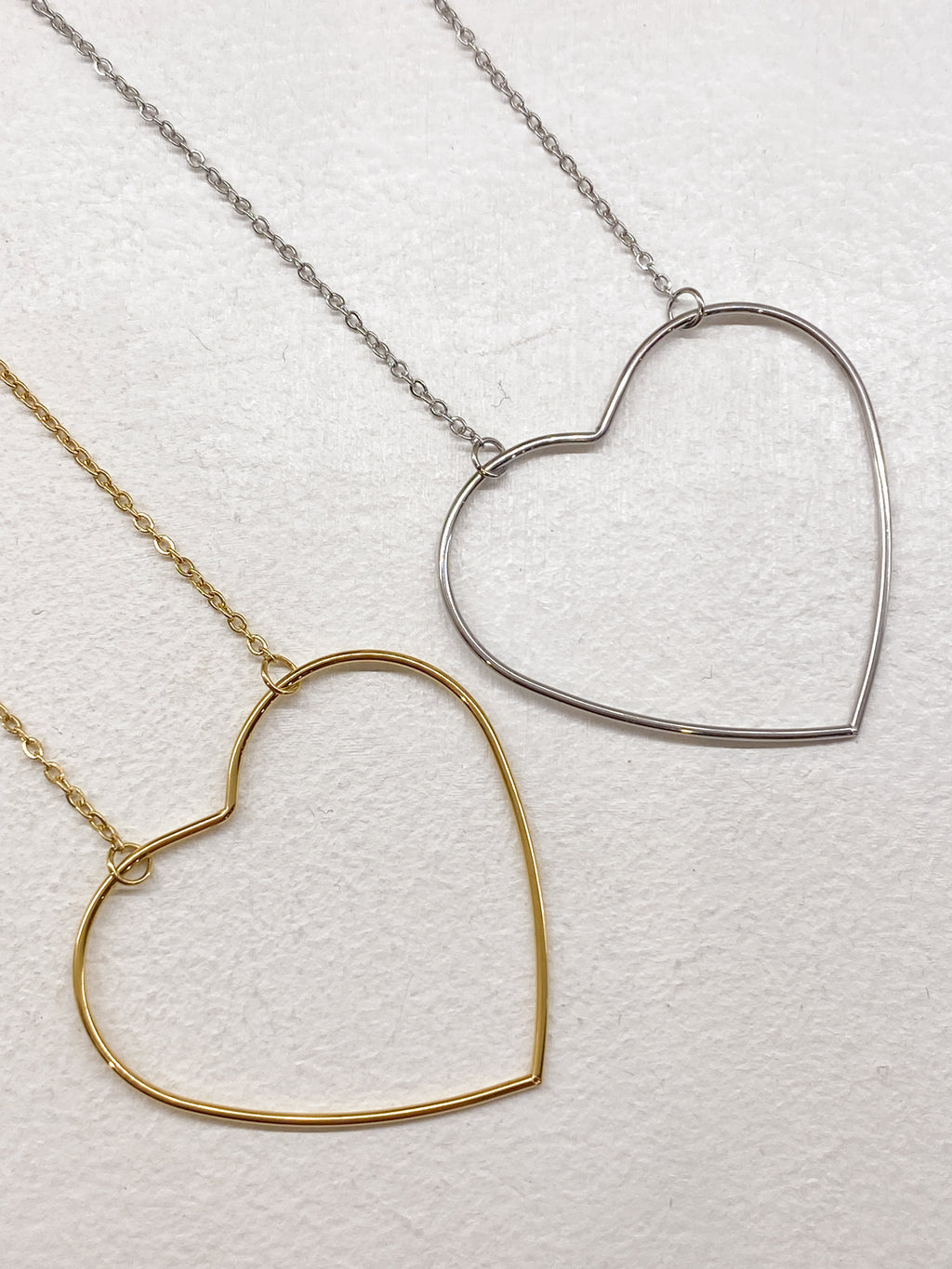 Collier femme grand cœur en acier inoxydable