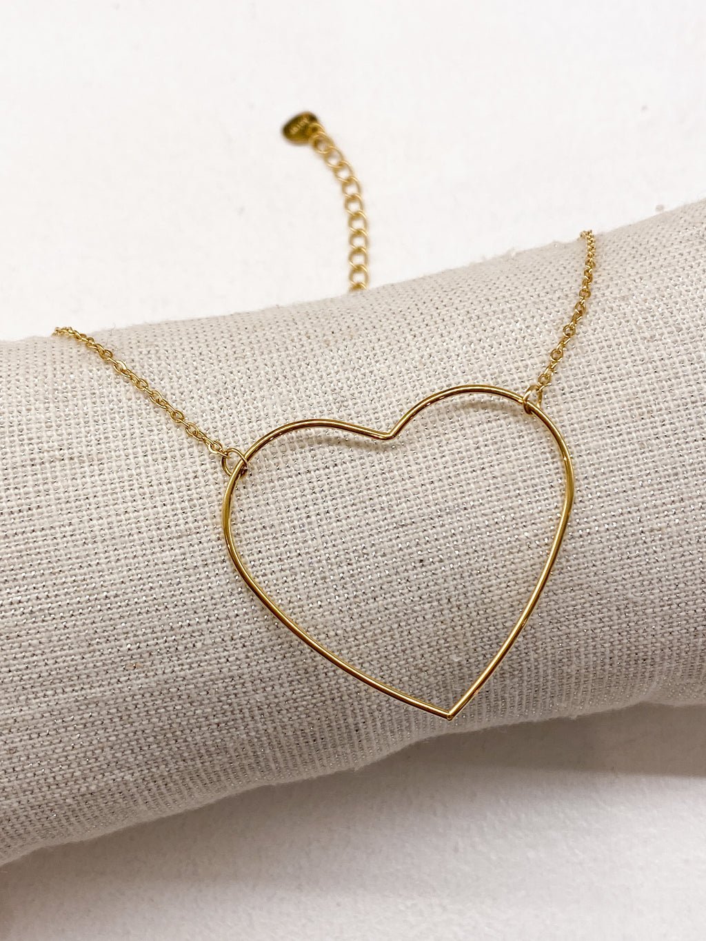 Collier femme grand cœur en acier inoxydable