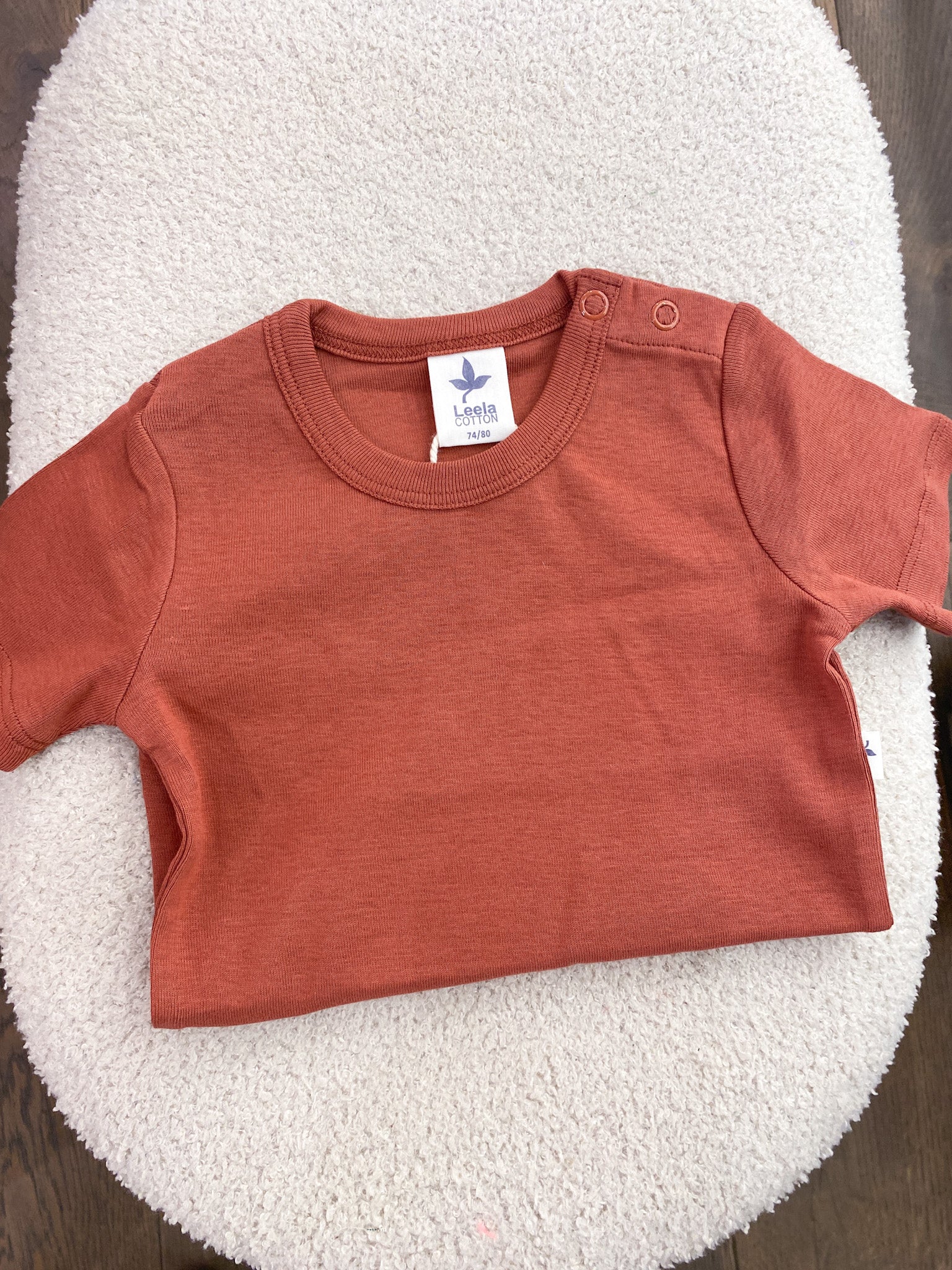 Body bébé personnalisé terracotta – manches courtes