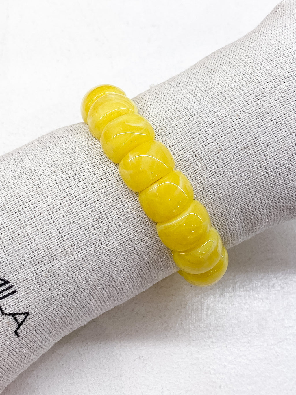 Bracelet fin en acétate marbré coloré sur élastique