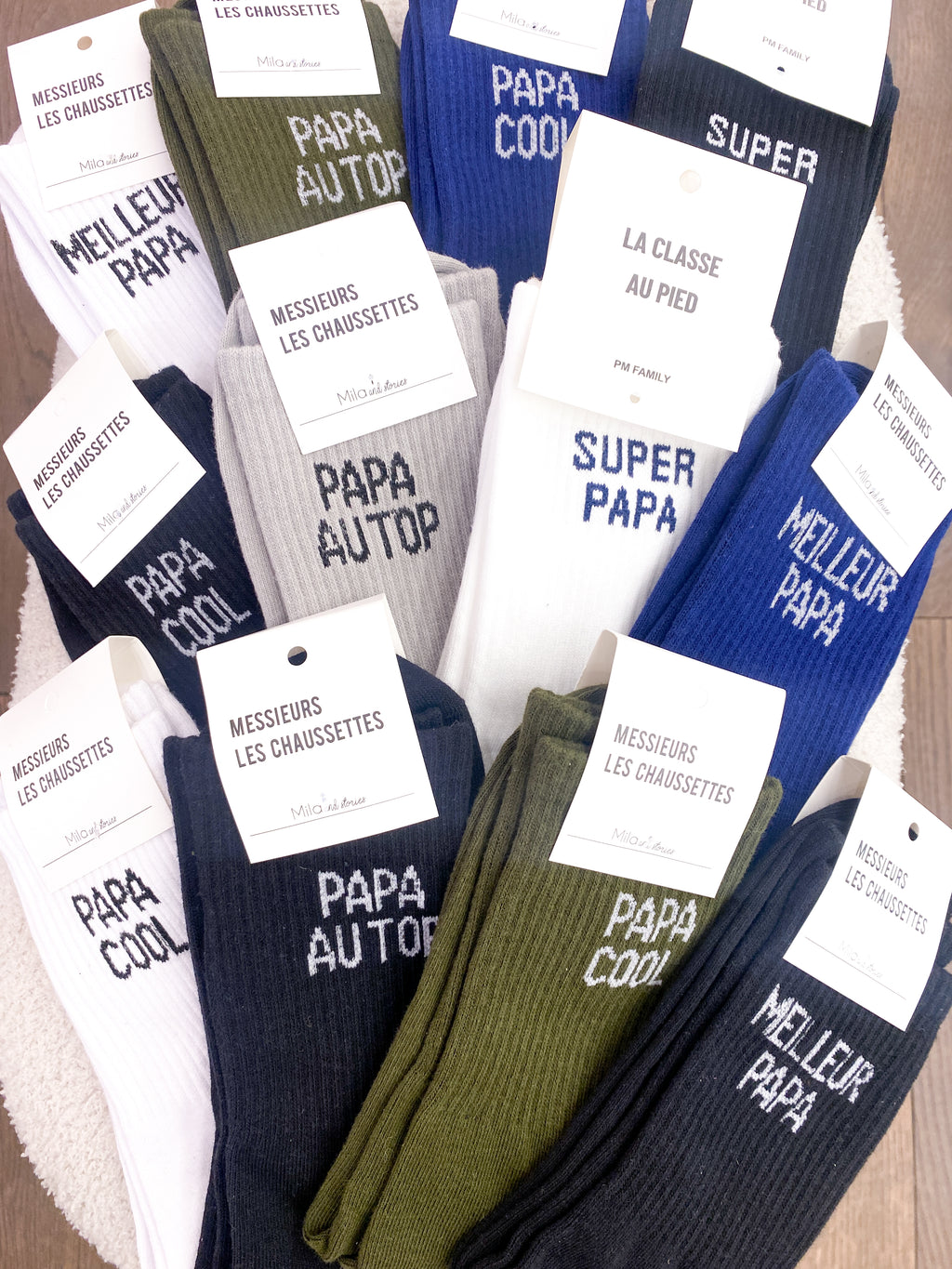 Chaussettes homme en coton message pour papa