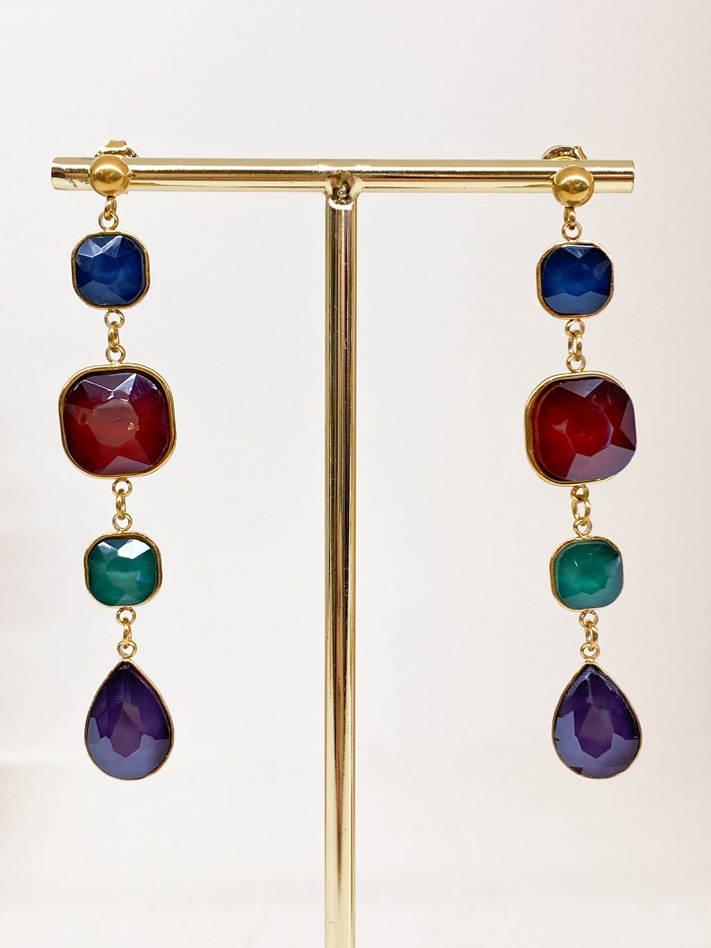 Boucles d’oreilles longues en pâte de verre
