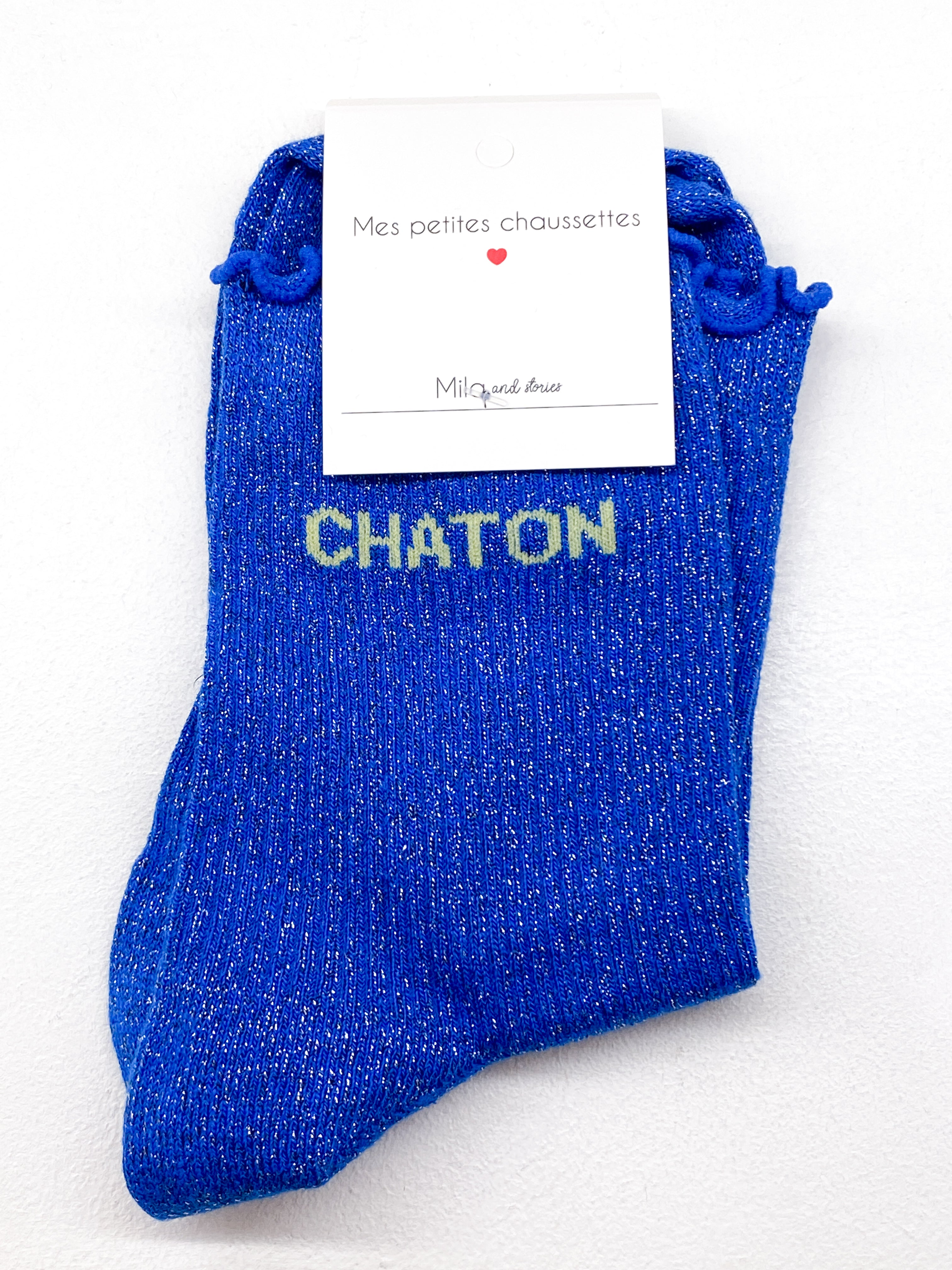 Chaussettes à messages scintillantes «Chaton»