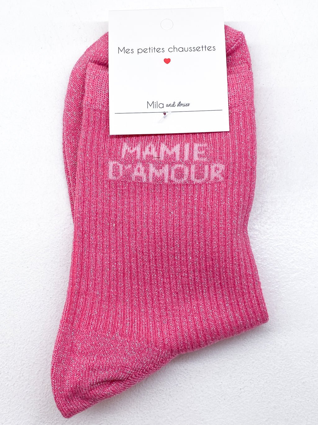Chaussettes femme Mamie d’Amour à paillettes