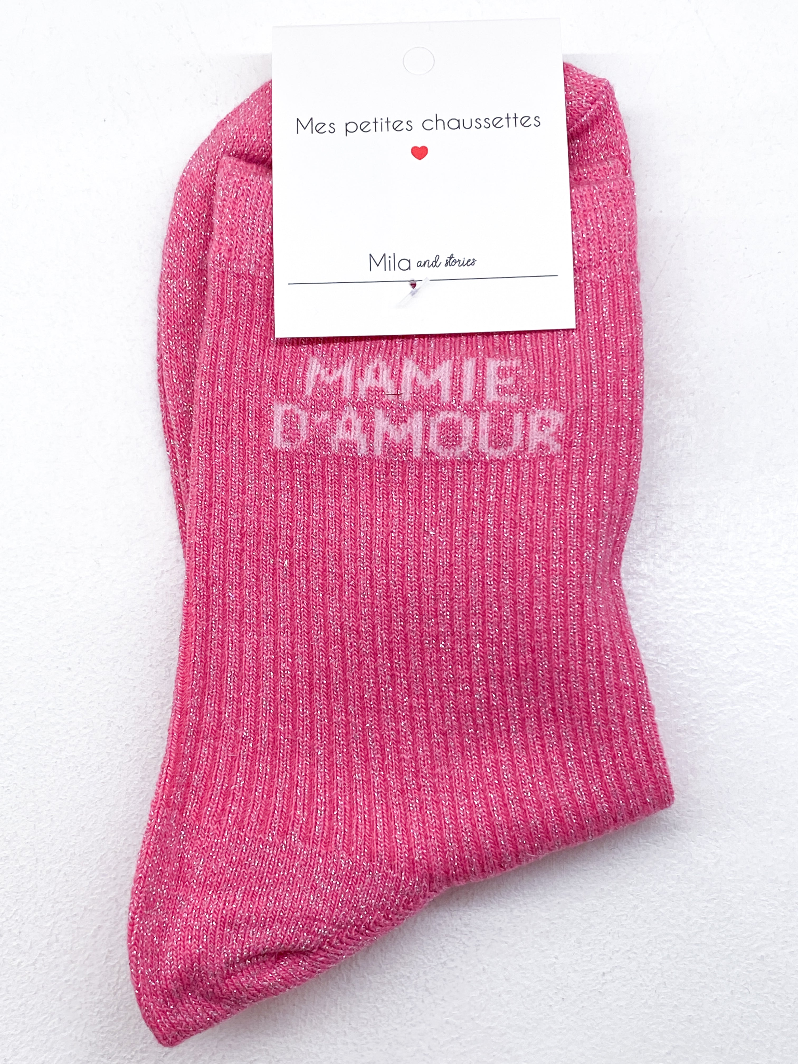 Chaussettes femme Mamie d’Amour à paillettes