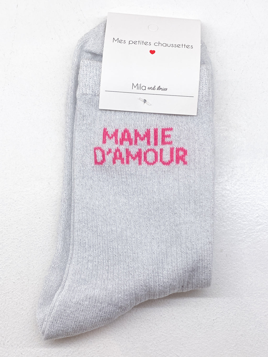 Chaussettes femme Mamie d’Amour à paillettes