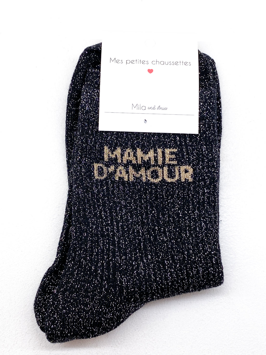 Chaussettes femme Mamie d’Amour à paillettes