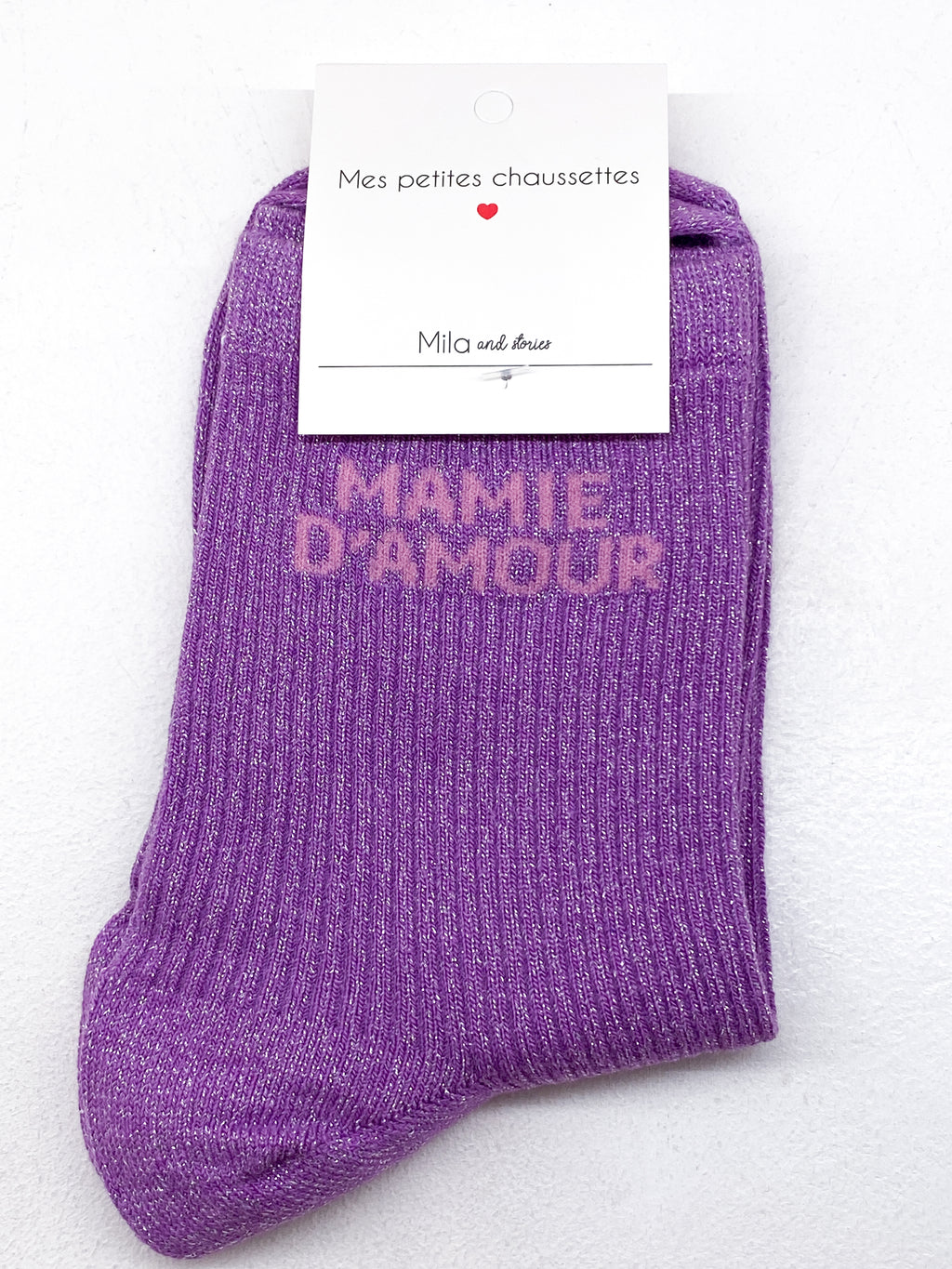 Chaussettes femme Mamie d’Amour à paillettes