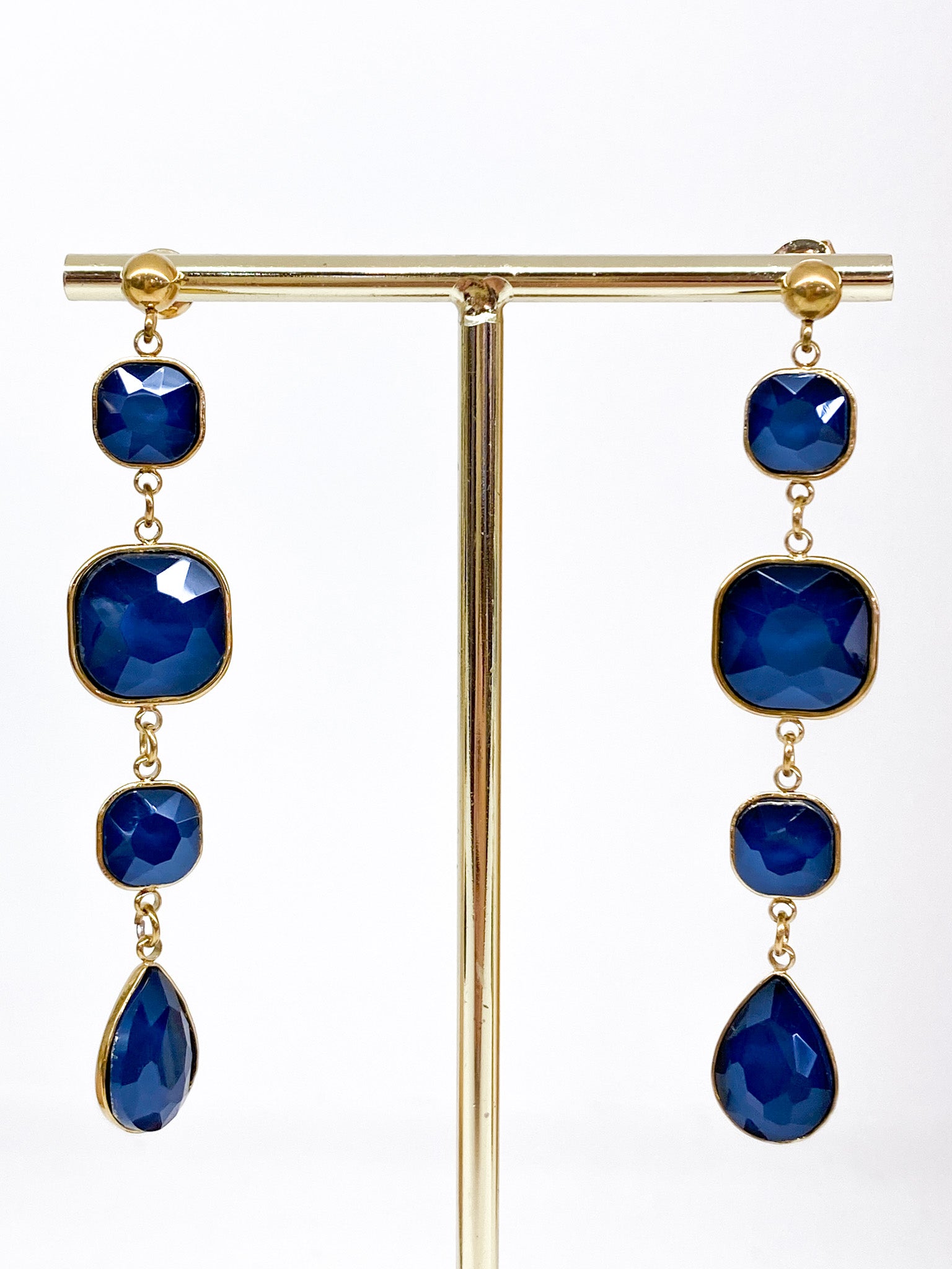 Boucles d’oreilles longues en pâte de verre