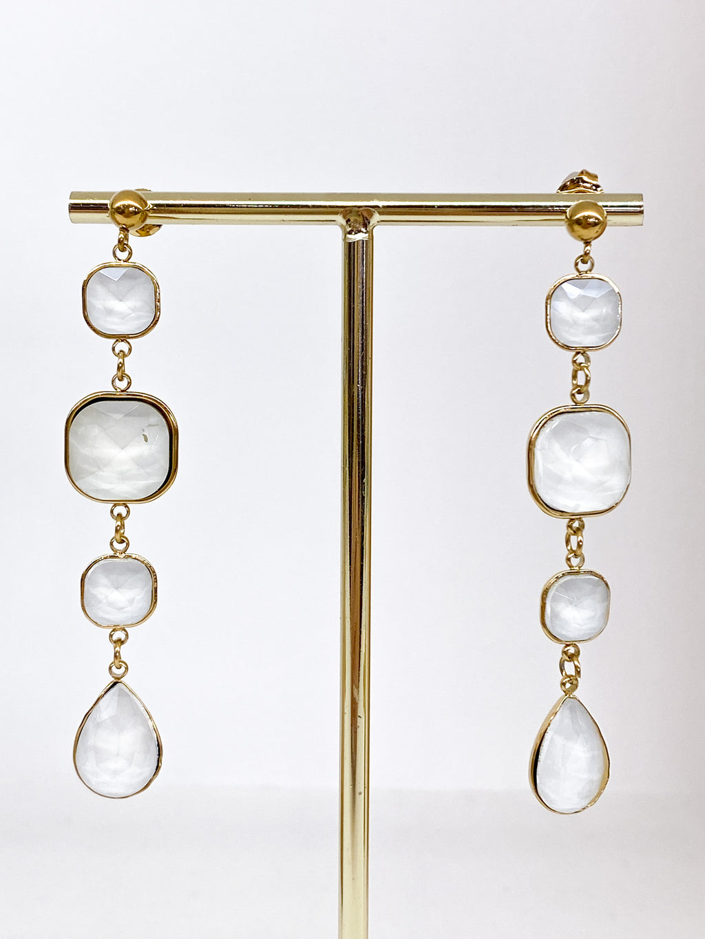 Boucles d’oreilles longues en pâte de verre