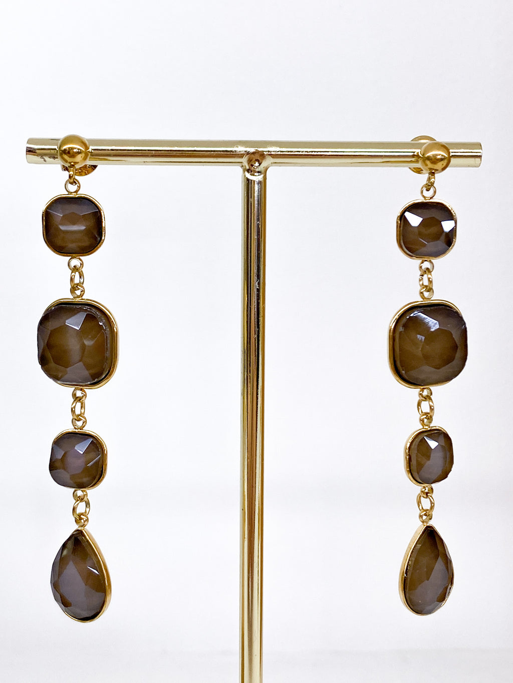 Boucles d’oreilles longues en pâte de verre