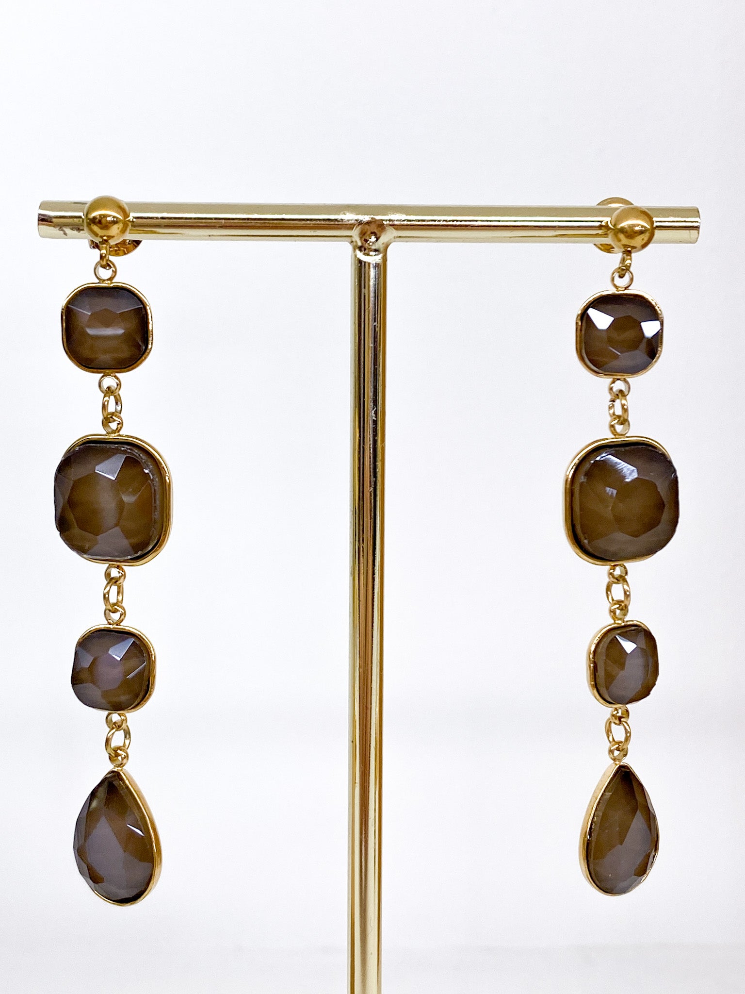 Boucles d’oreilles longues en pâte de verre