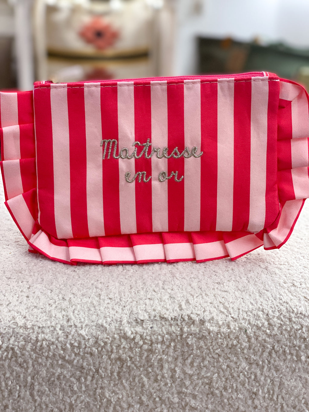 Pochette rayée à volants Maîtresse en Or