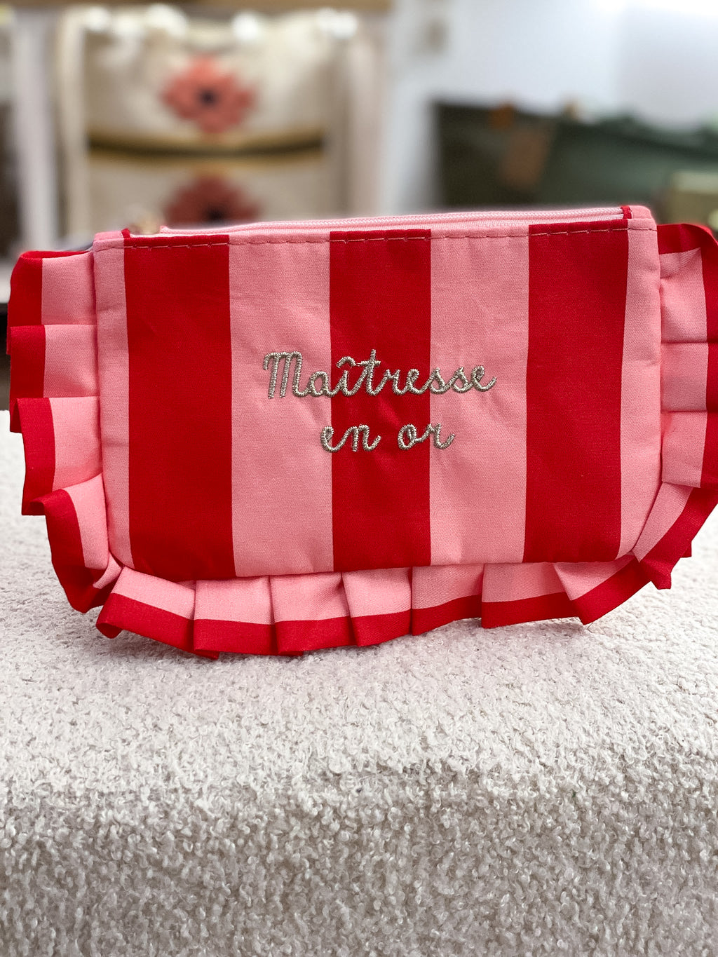 Pochette rayée à volants Maîtresse en Or