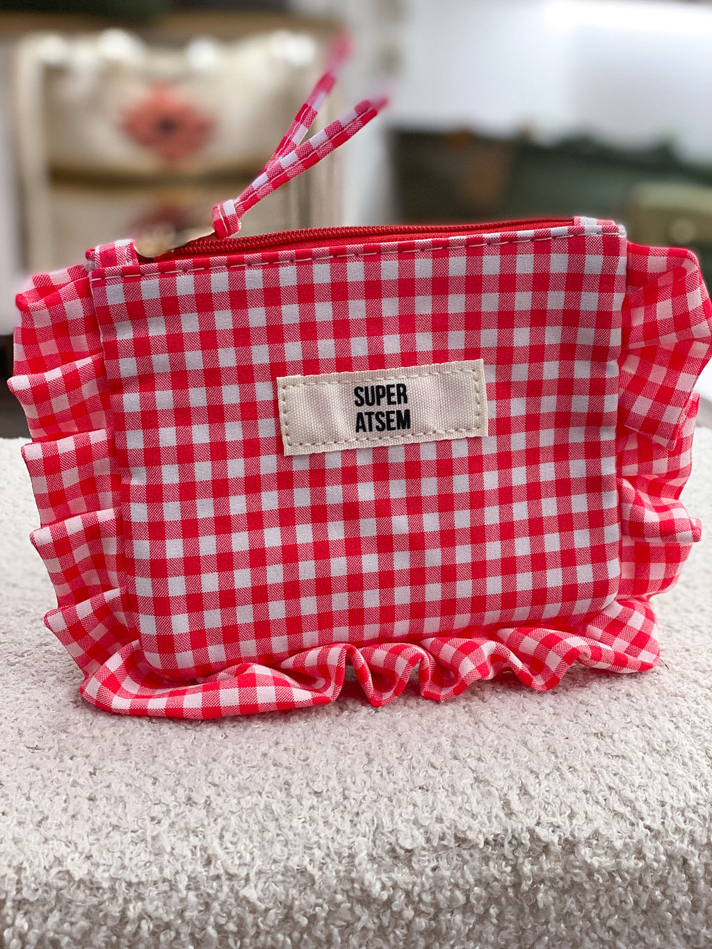 Pochette à volants message Nounou, ATSEM ou Merci