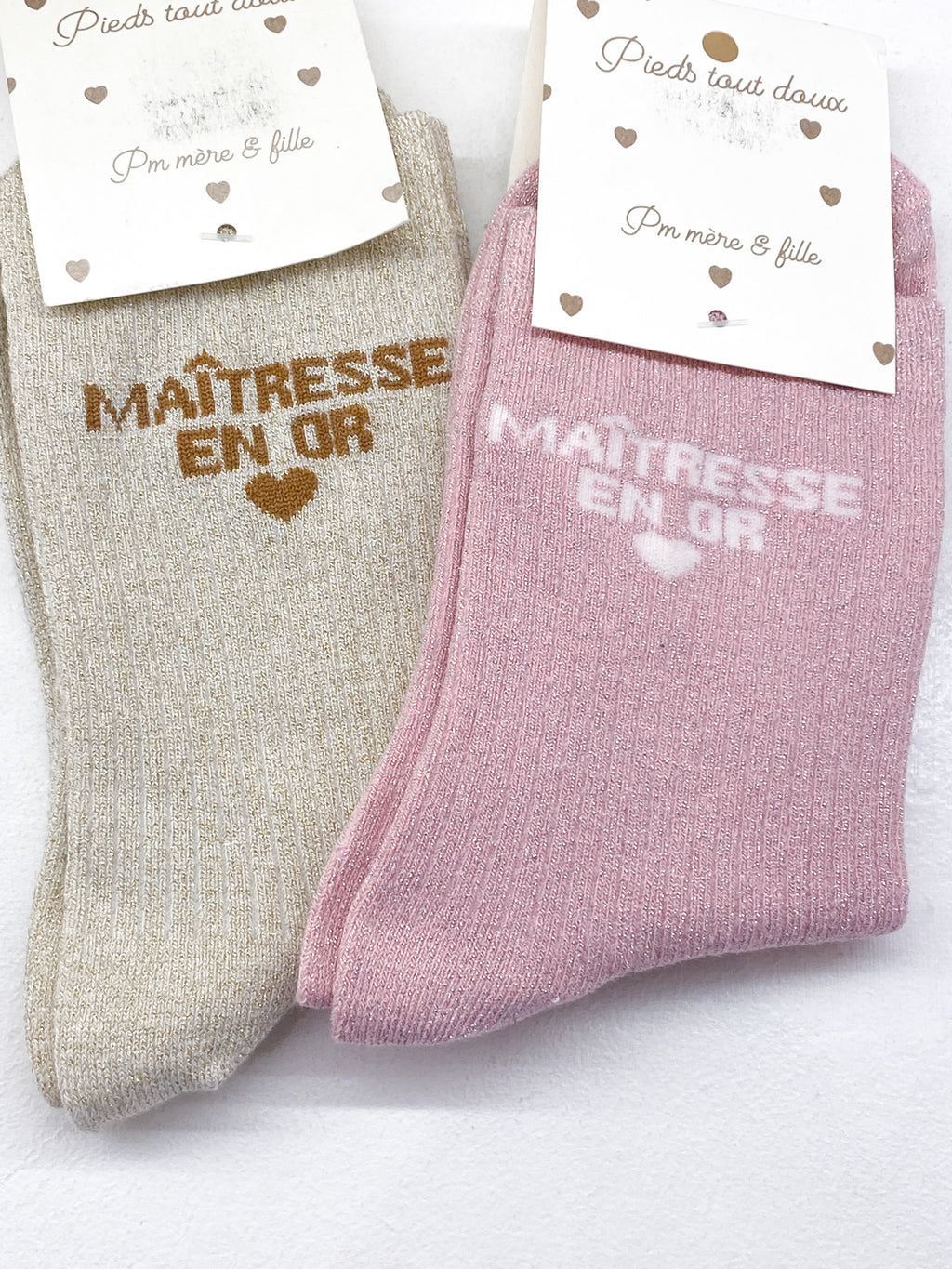 Chaussettes femme à paillettes Maîtresse en Or