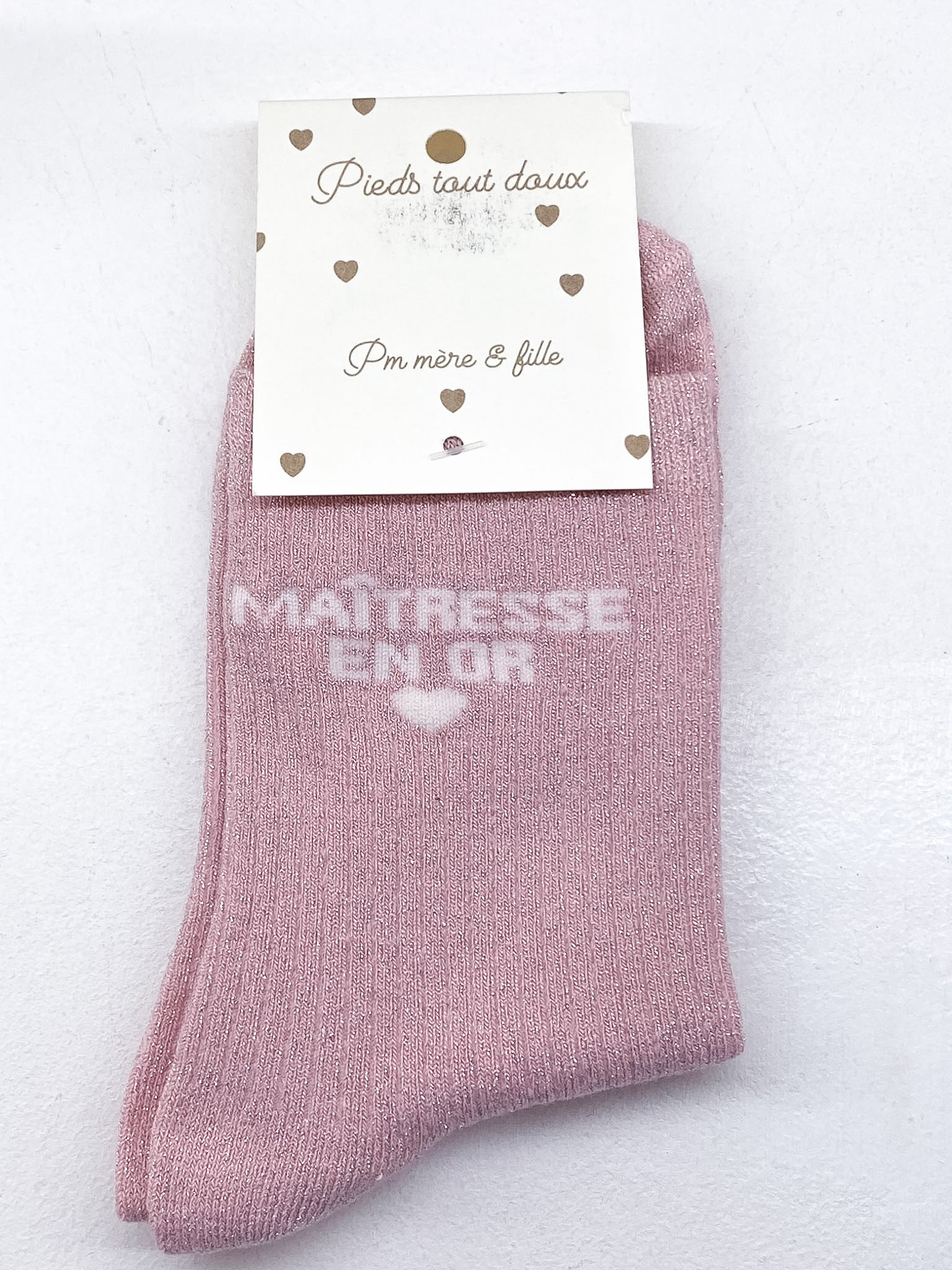 Chaussettes femme à paillettes Maîtresse en Or