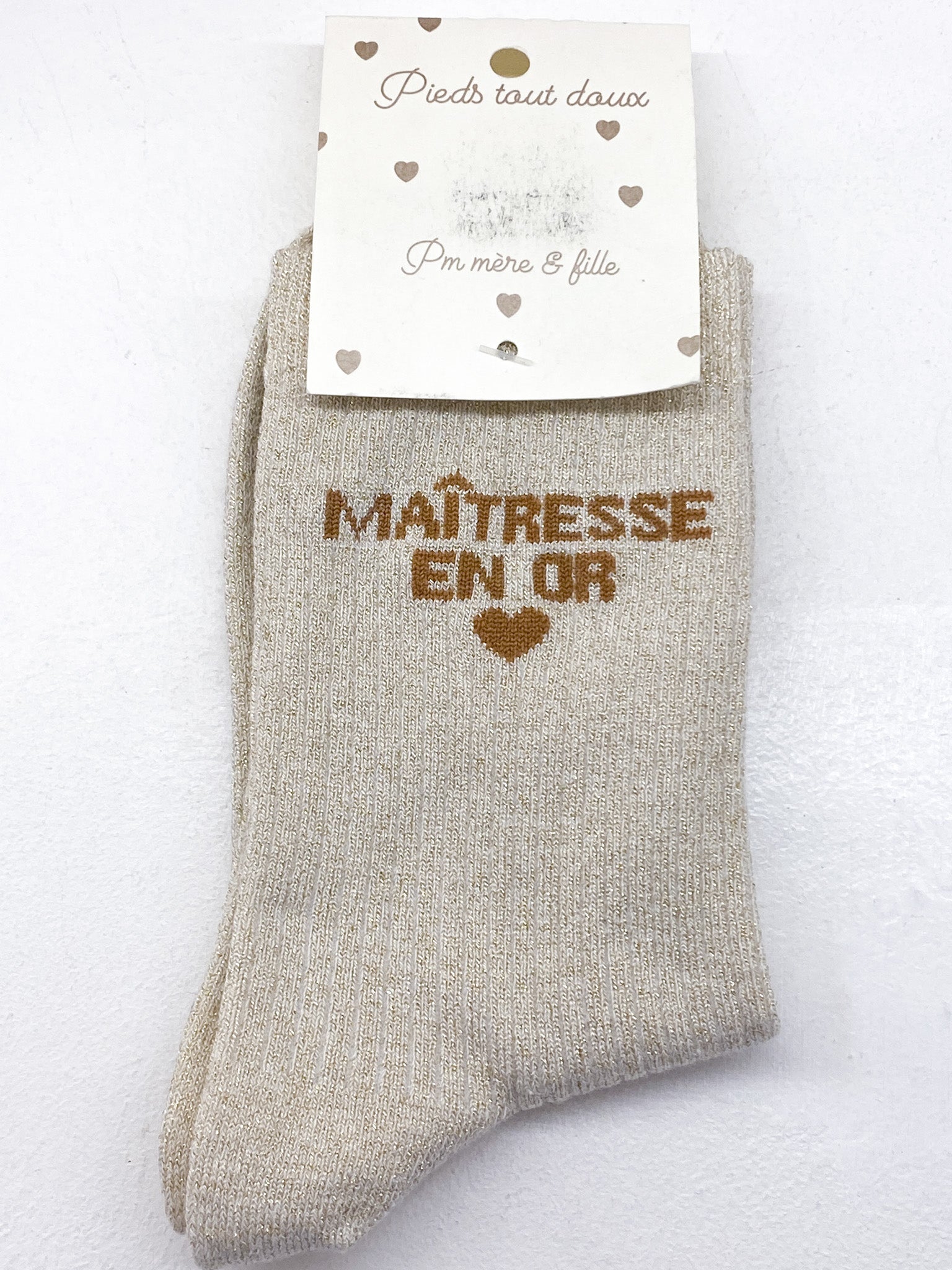 Chaussettes femme à paillettes Maîtresse en Or