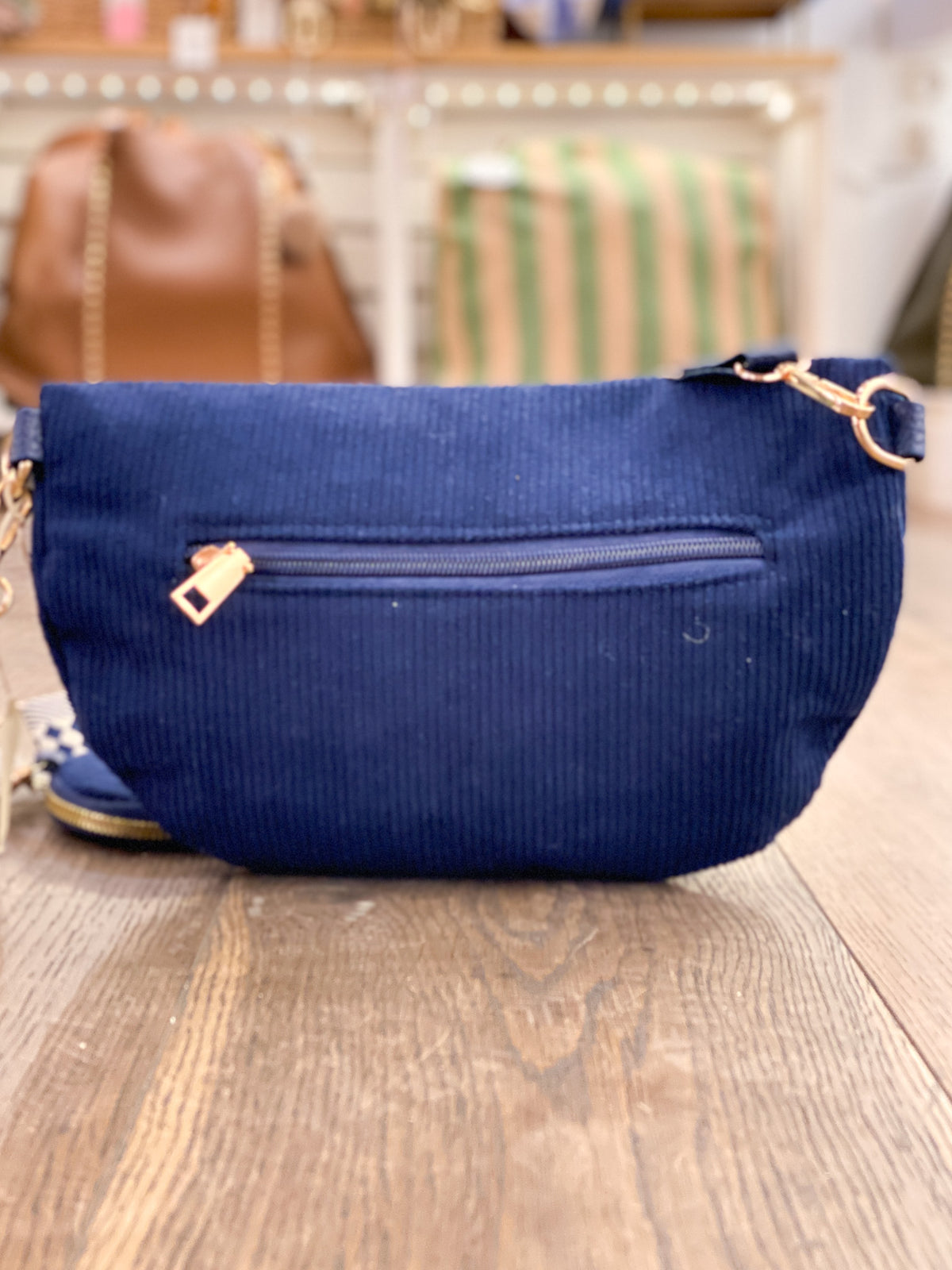 Sac banane en velours côtelé avec multi-poches