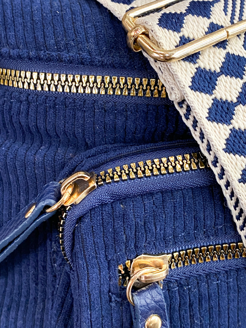 Sac banane en velours côtelé avec multi-poches