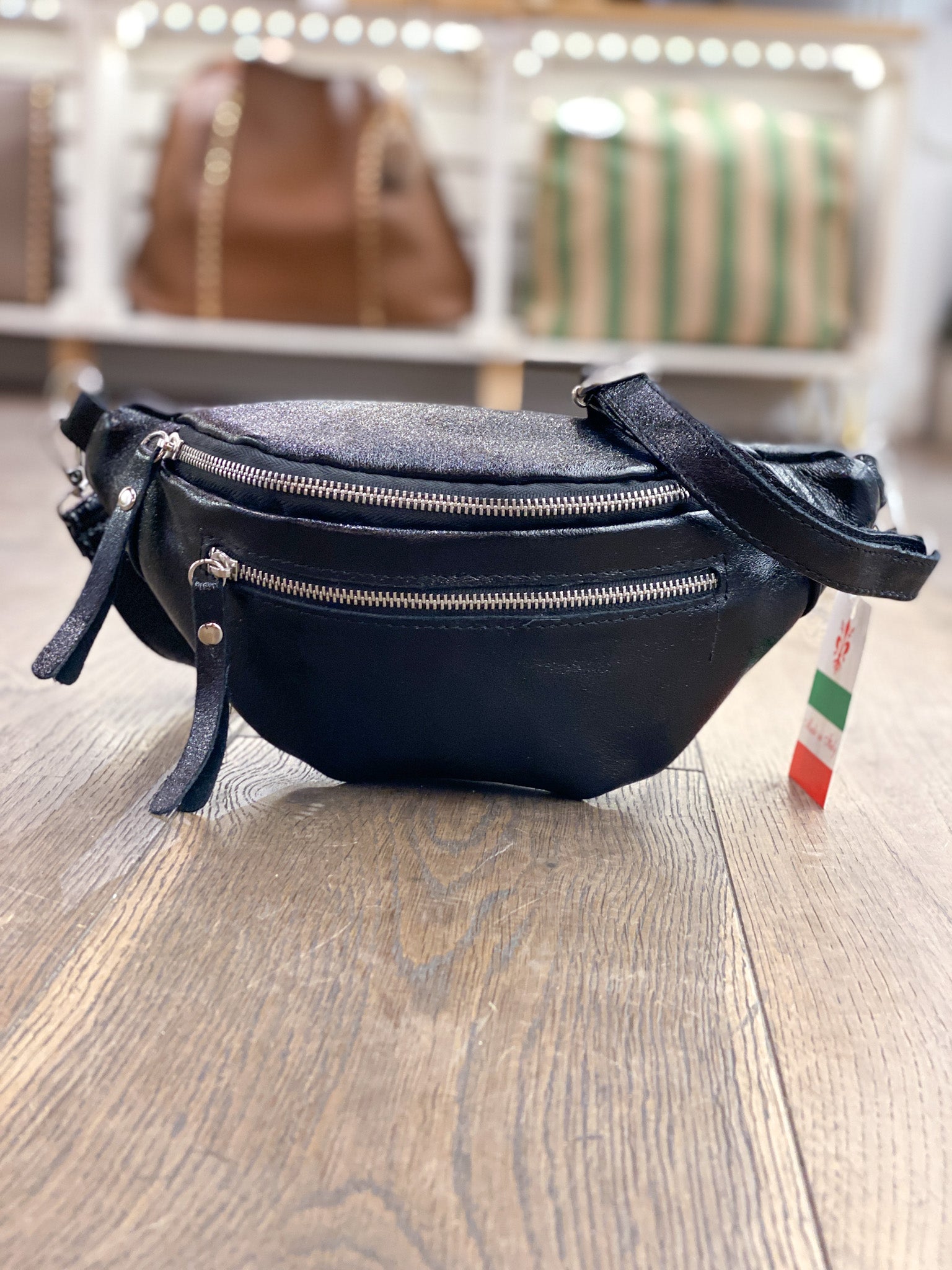 Sac banane femme en cuir irisé – fabrication italienne