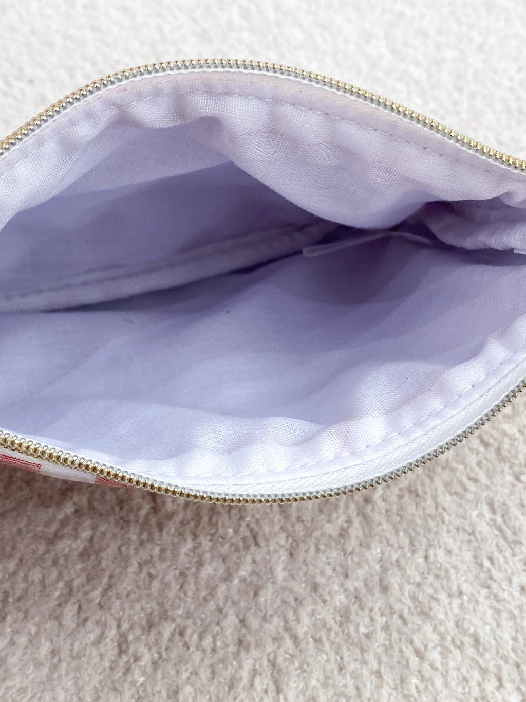 Pochette à carreaux Vichy en coton avec volants