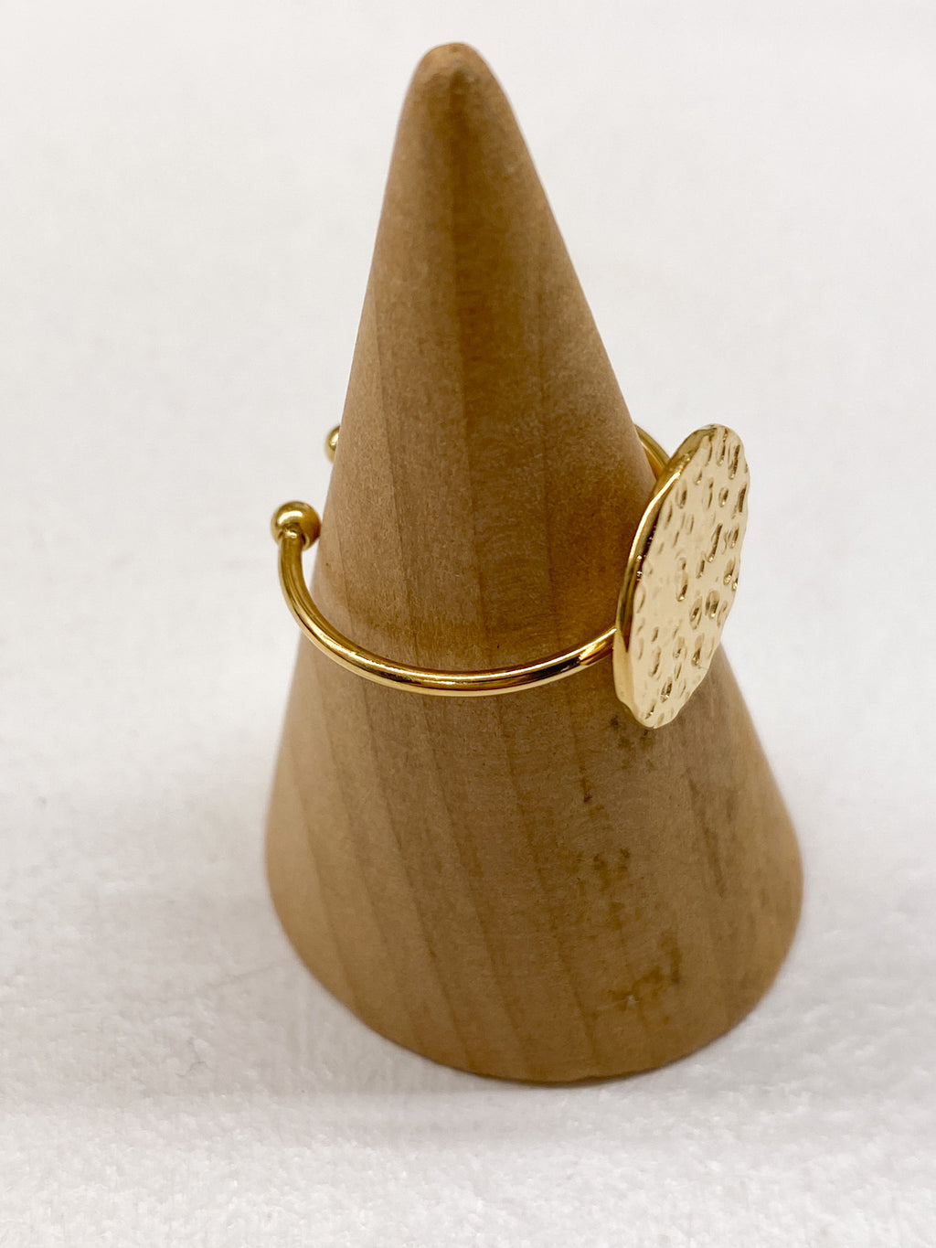 Bague fine cercle martelé en acier inoxydable