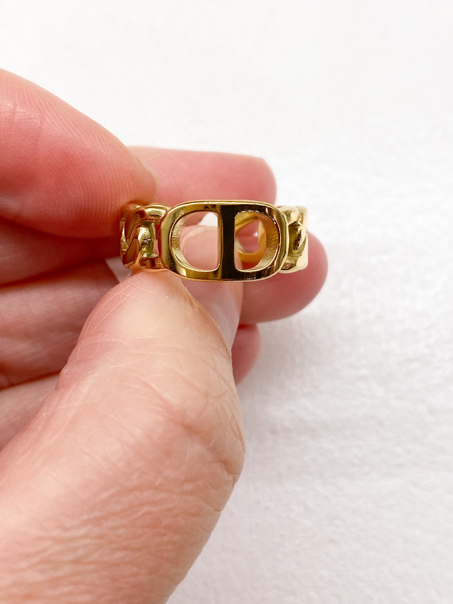 Bague en acier inoxydable – maillon central généreux
