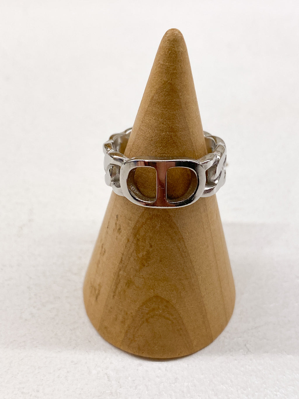 Bague en acier inoxydable – maillon central généreux