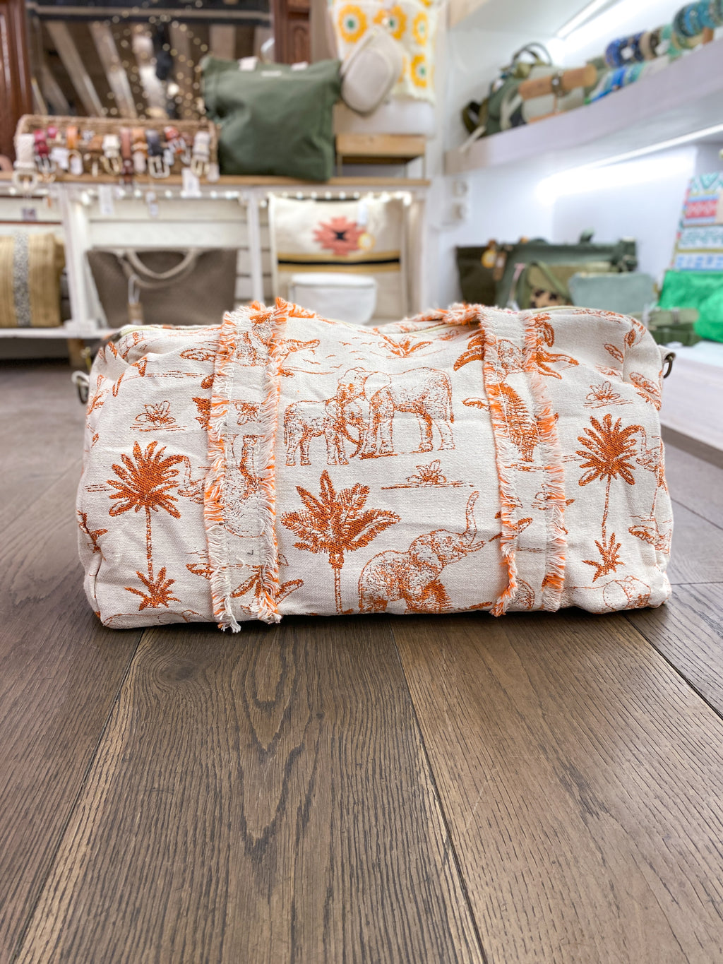 Sac de voyage en tissu jacquard avec trousses